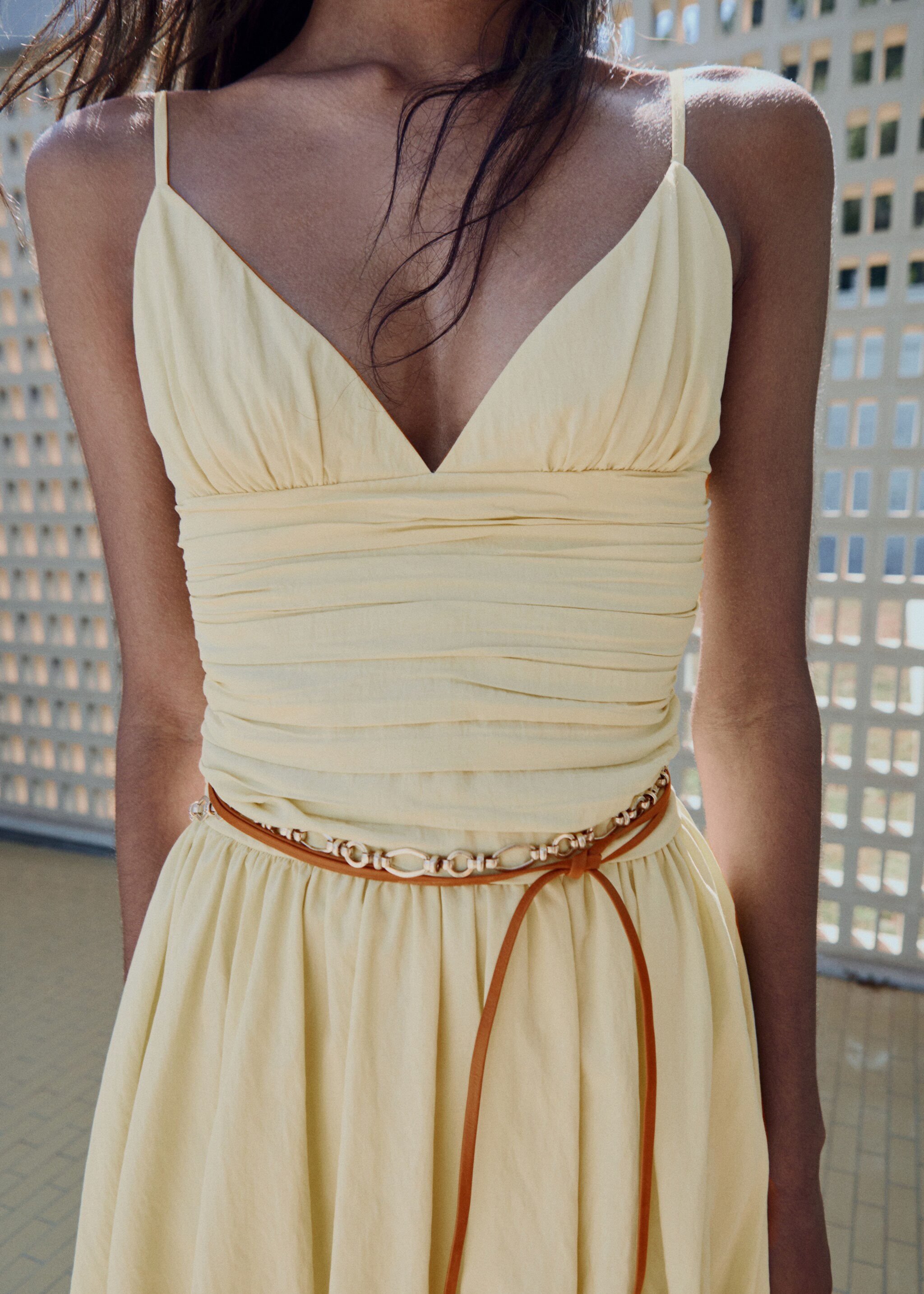 Gathered balloon dress - Medium plane