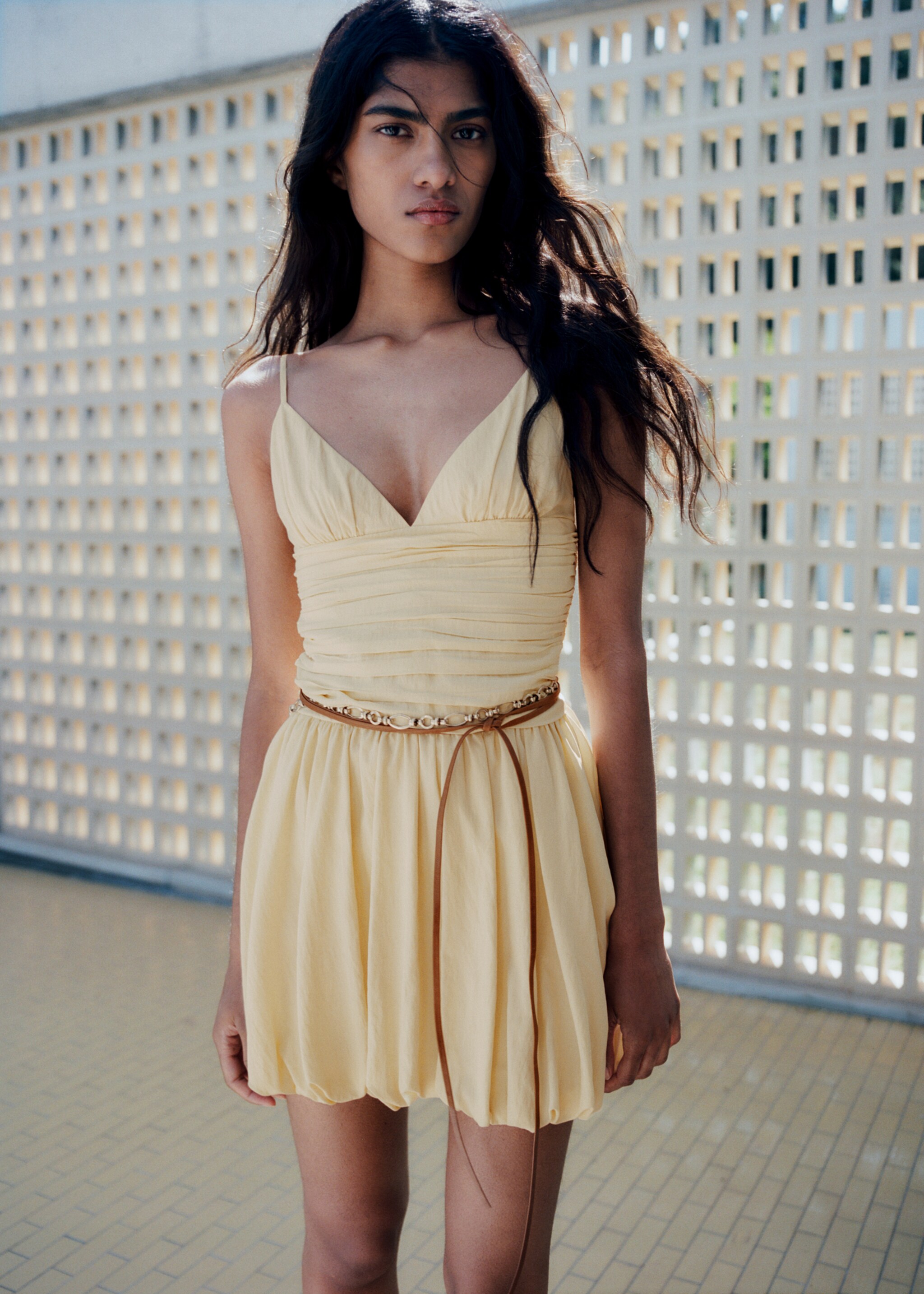 Gathered balloon dress - Details of the article 7