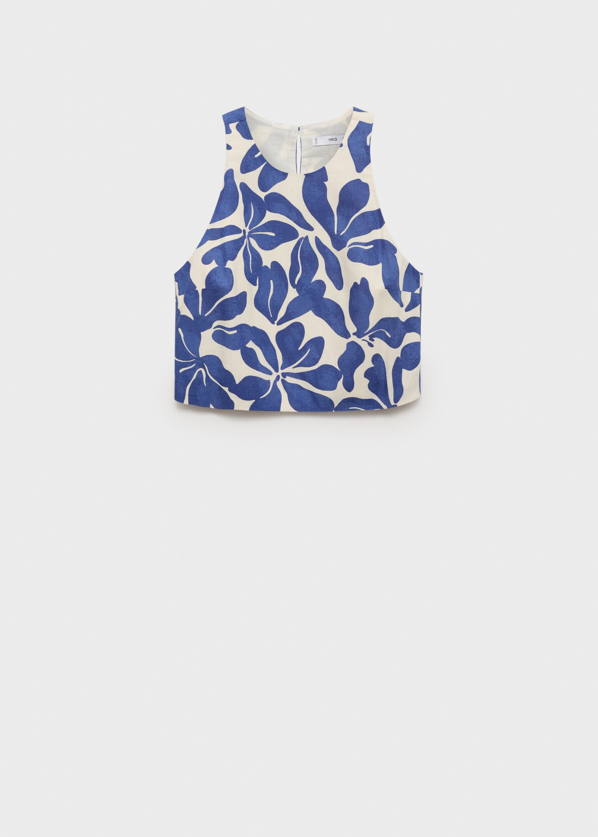 Printed linen-blend top - Article without model