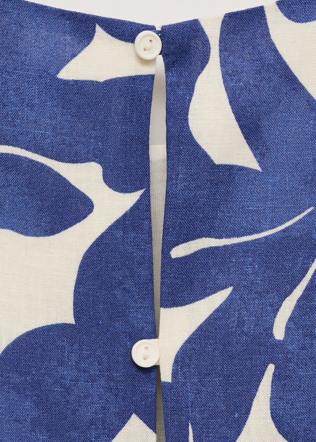 Printed linen-blend top