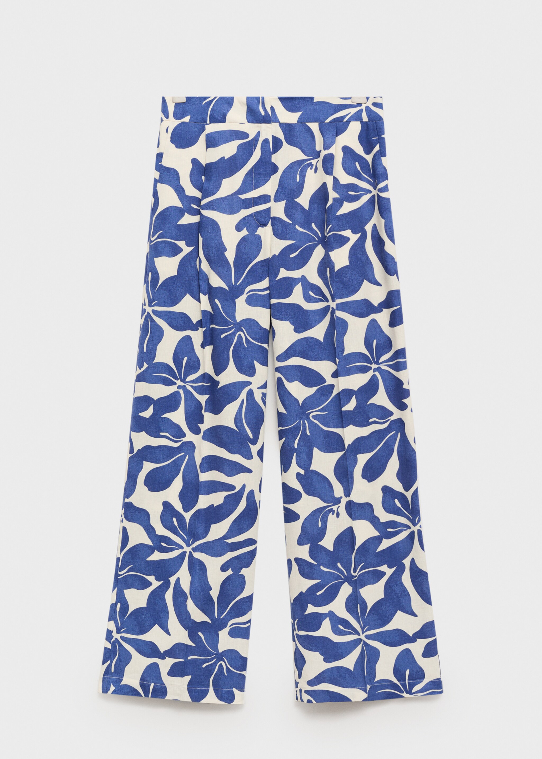 Printed linen-blend trousers - Article without model
