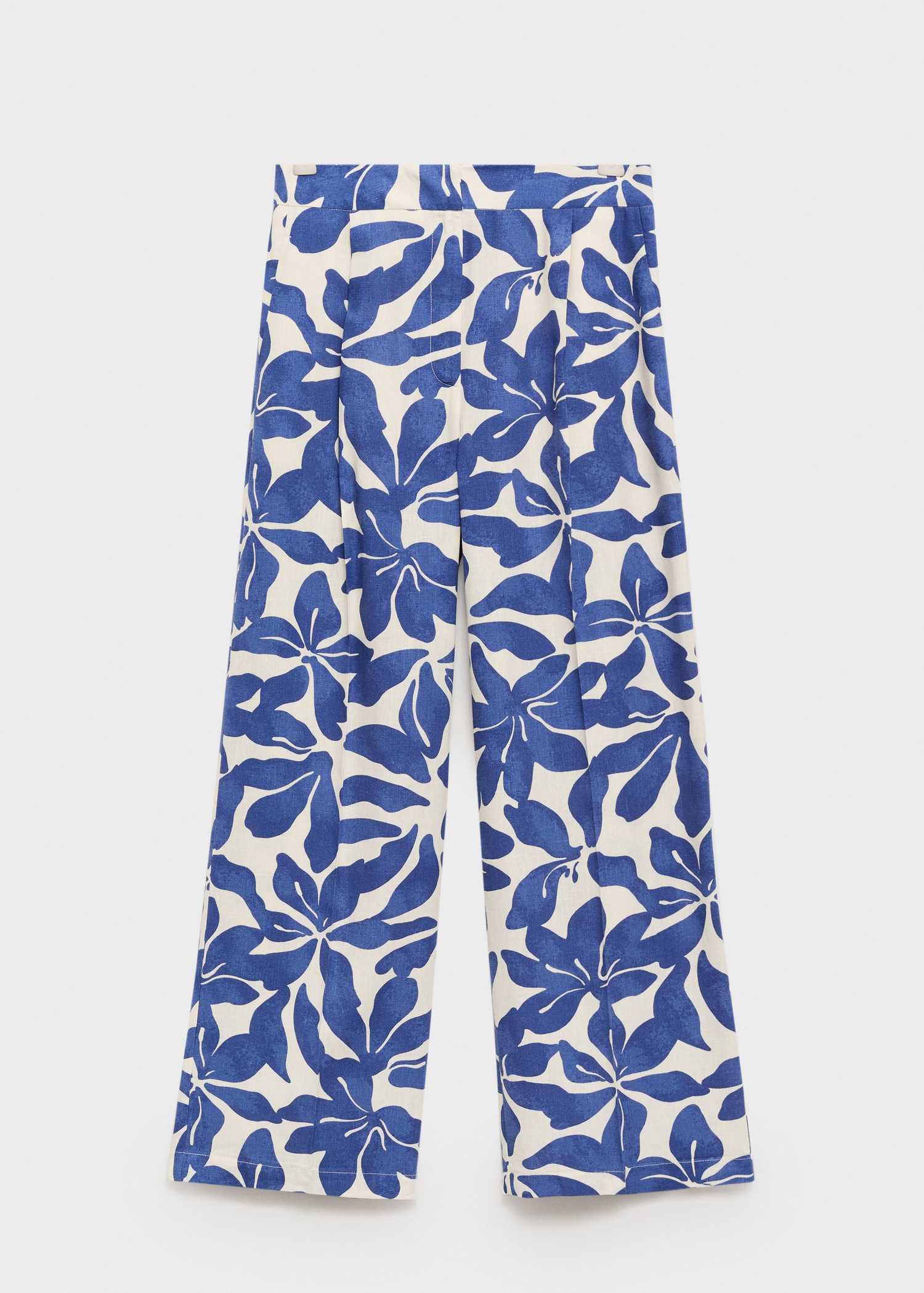 Printed linen-blend trousers - Article without model