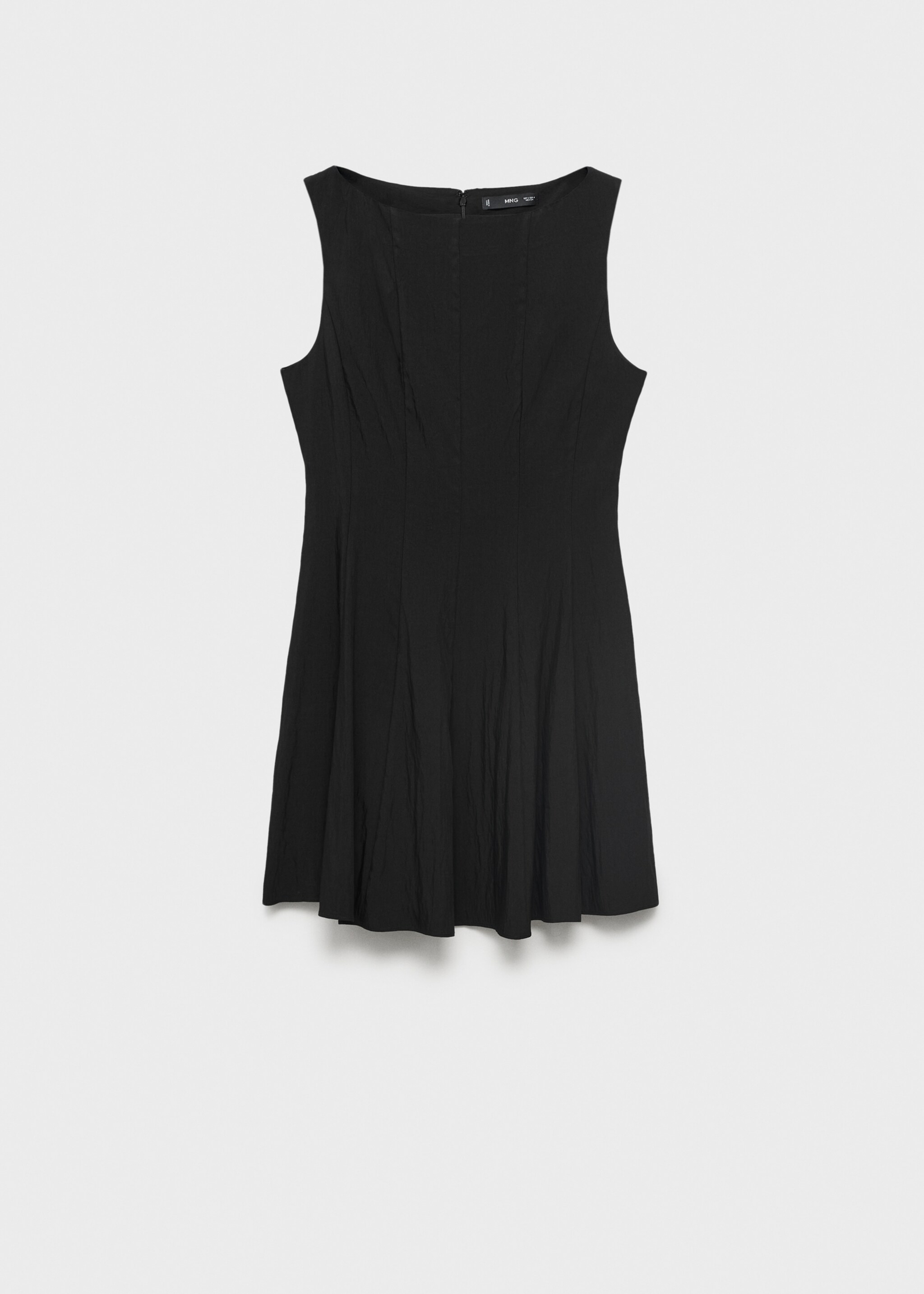 Boat-neck dress with pleats - Article without model, Black. Ref: 17061169-00.
