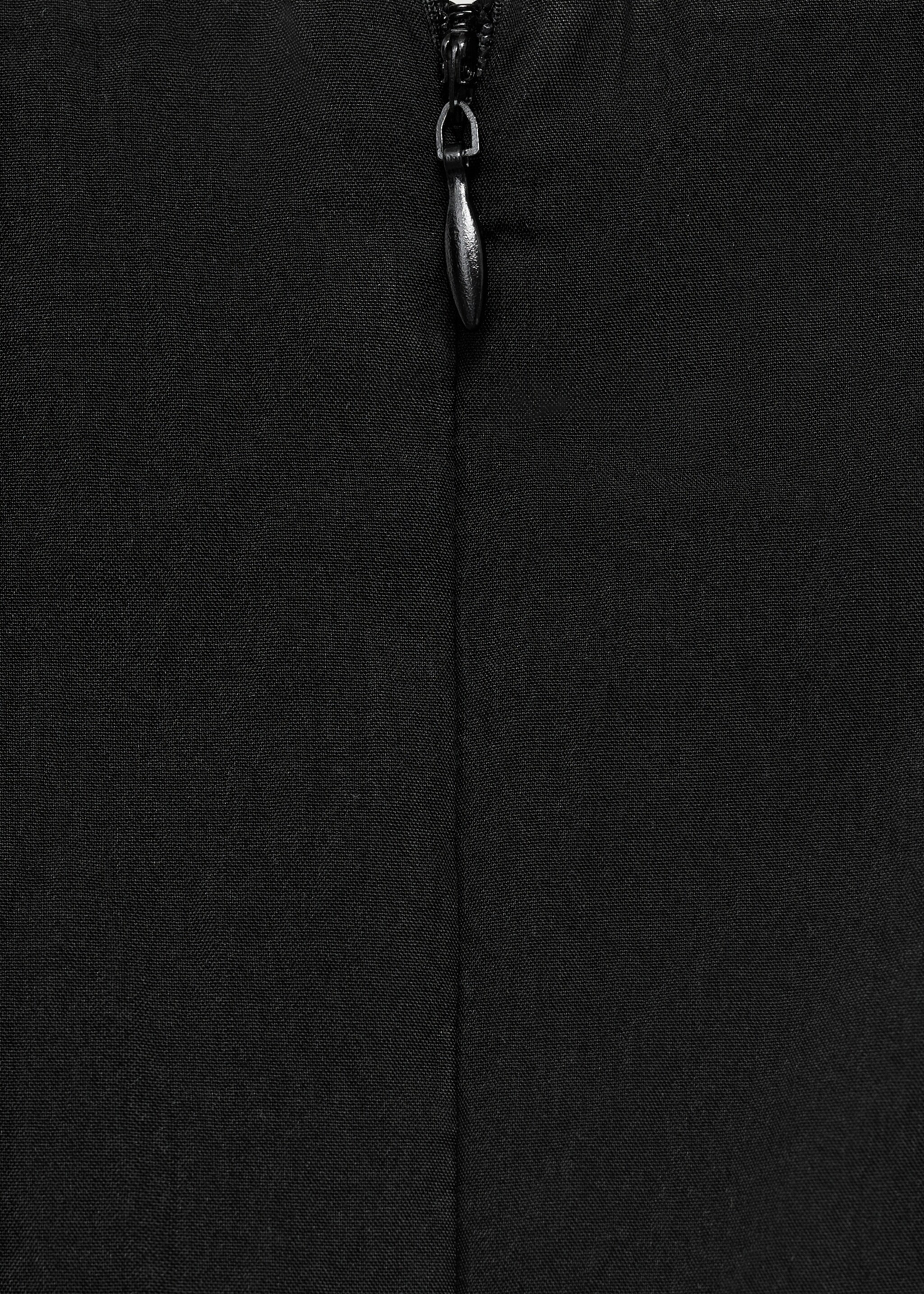 Boat-neck dress with pleats - Details of the article 0, Black. Ref: 17061169-00.