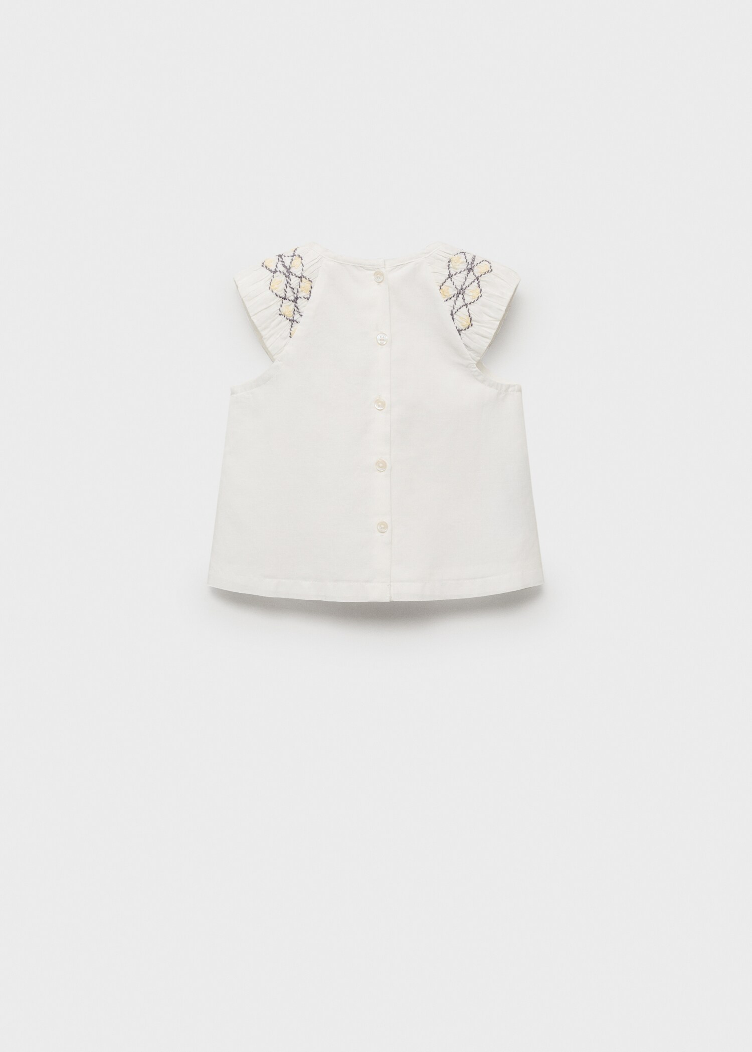 Baumwollbluse mit Stickereien - Rückseite des Artikels