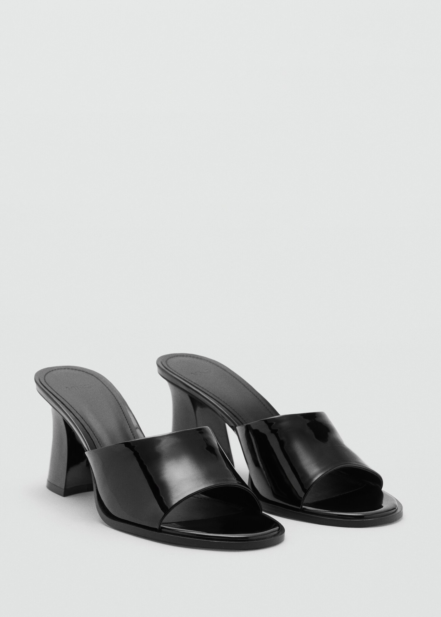 Patent leather effect heeled sandal - Medium plane
