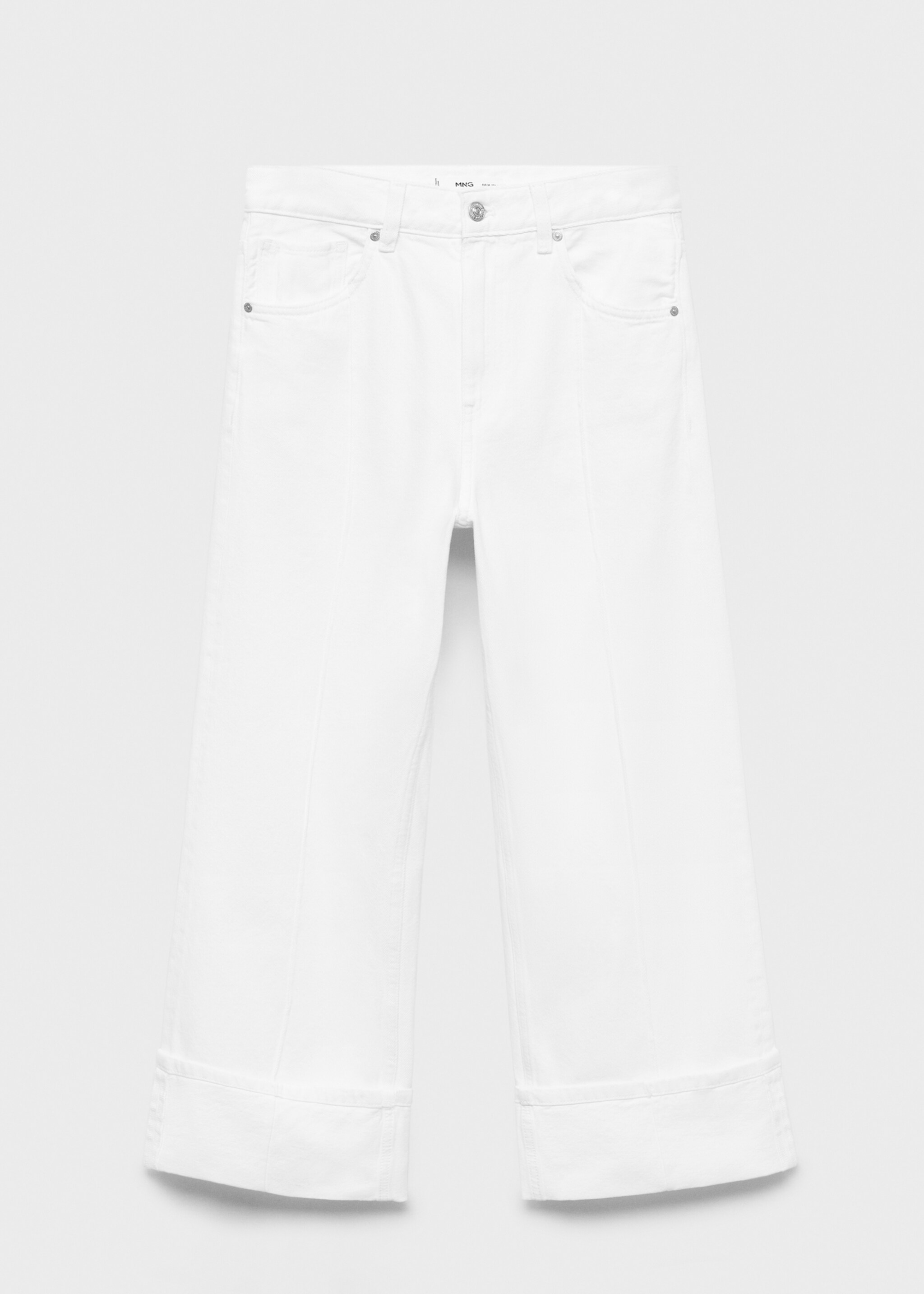 Wide leg cropped jeans with turned-up hem - Article without model