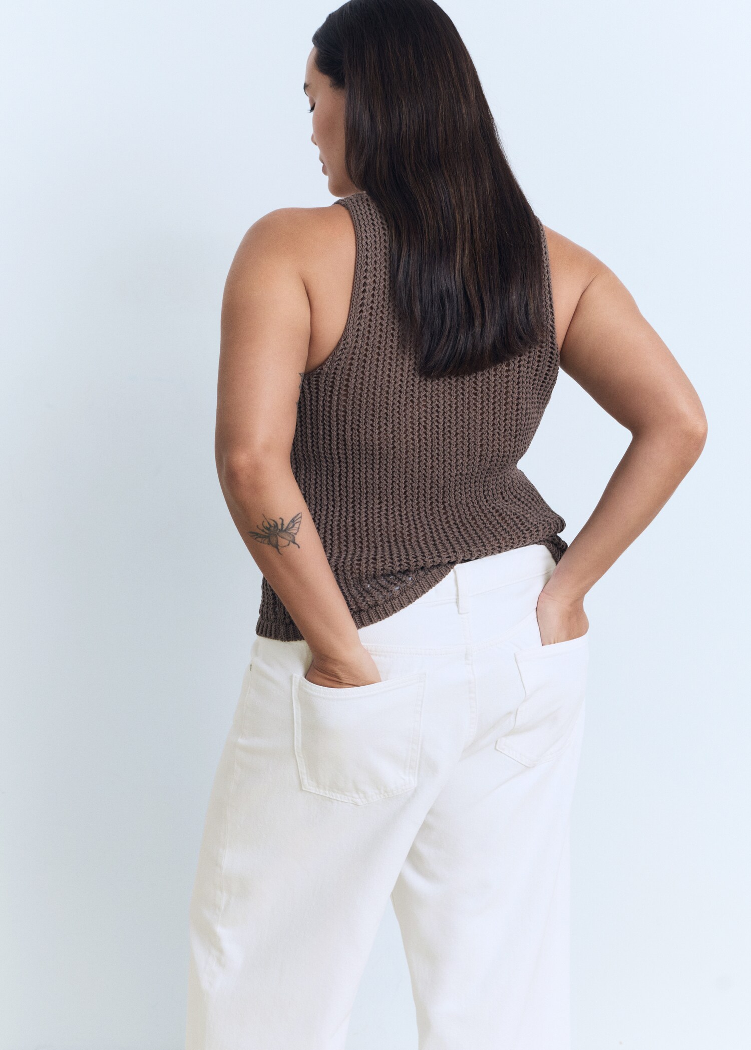 Jeans wideleg crop bajo vuelto - Detalle del artículo 4