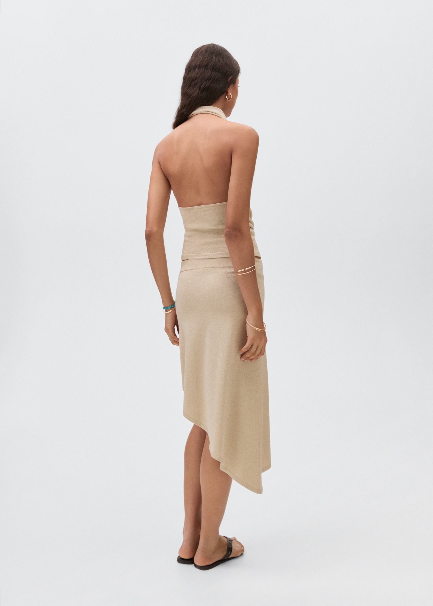 Asymmetrical lurex skirt - Reverse of the article