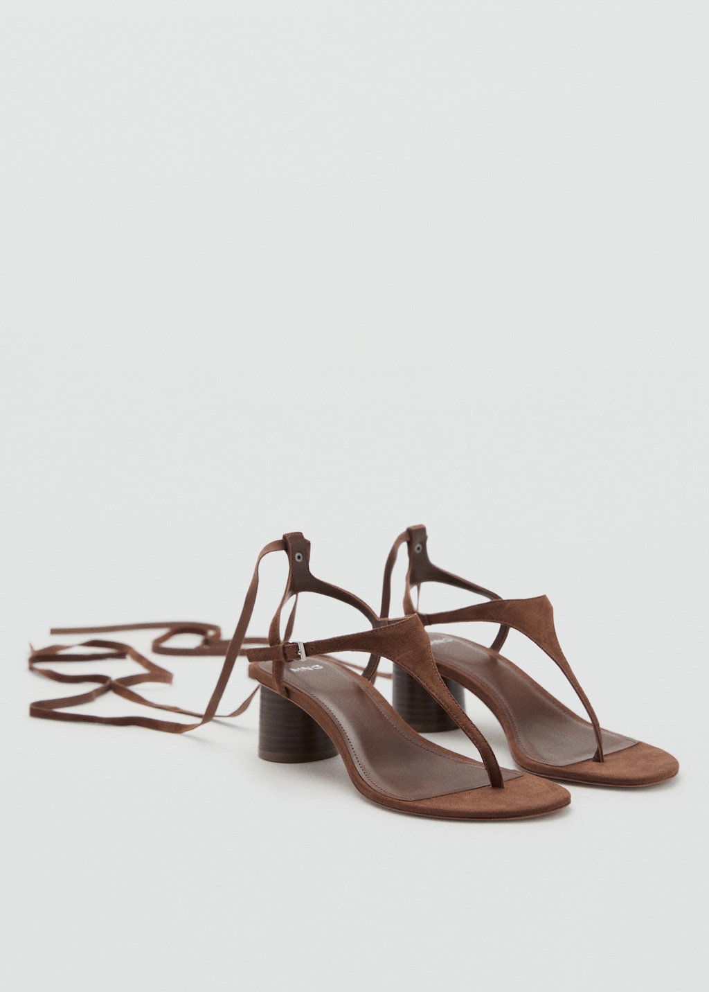 Suede leather heeled sandal - image 3