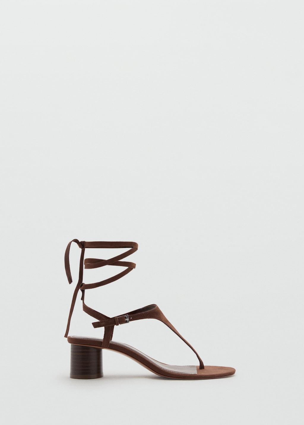 Suede leather heeled sandal