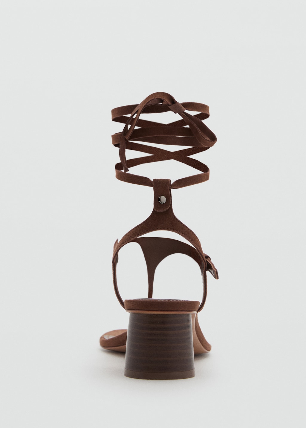 Suede leather heeled sandal - image 4
