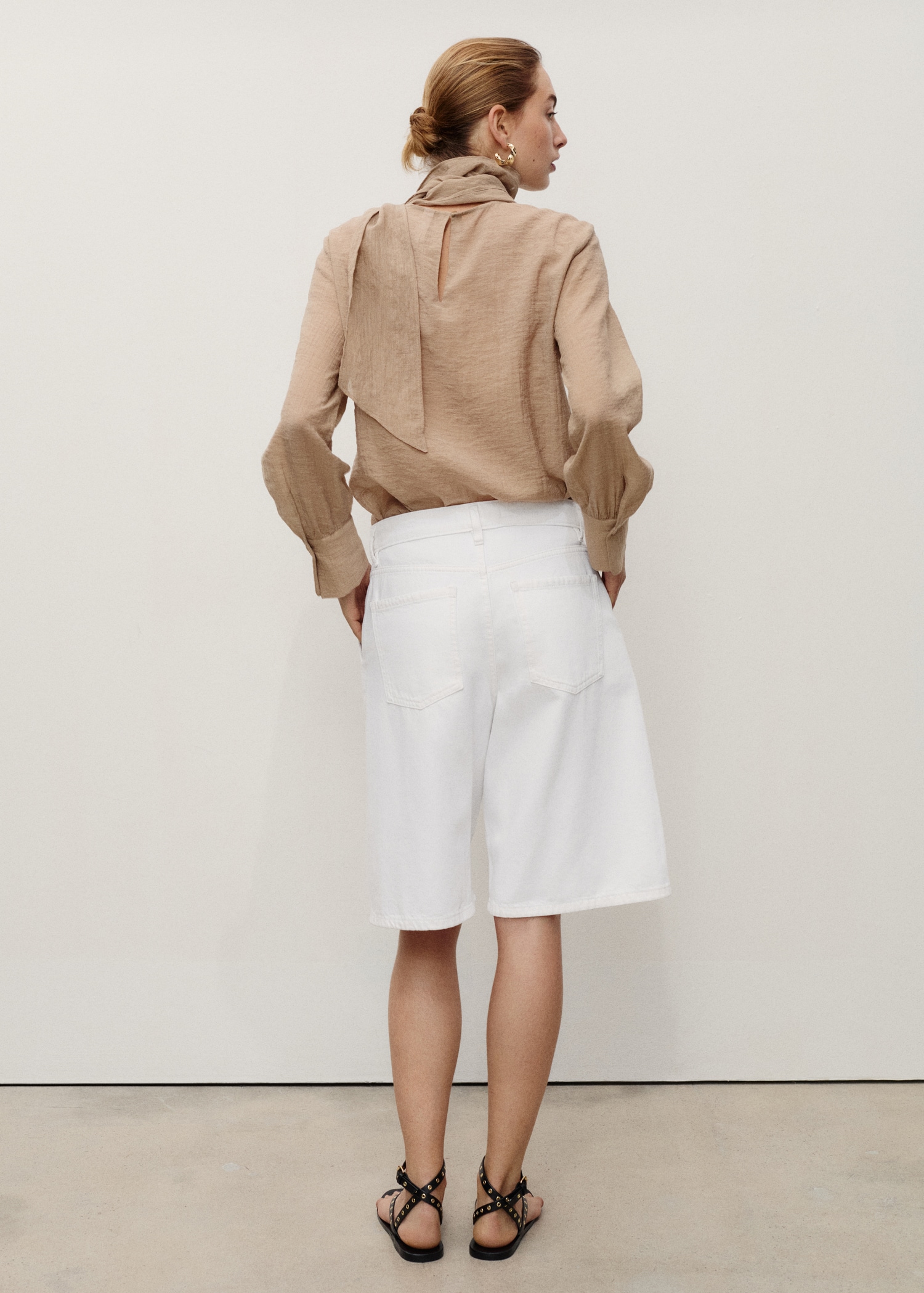 Straight denim jorts - Women | MANGO USA