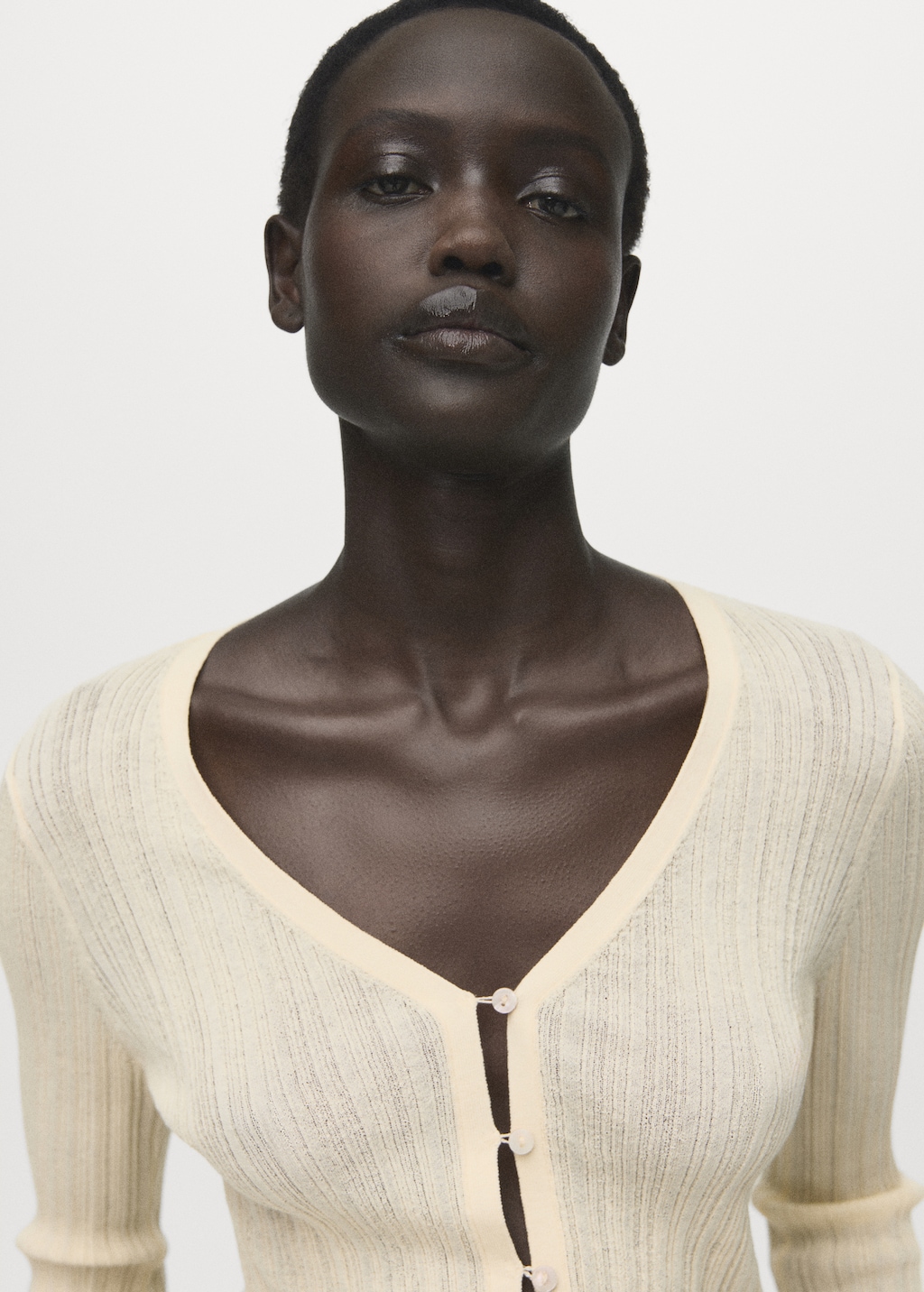 Mango Contrast trim cardigan thumbnail