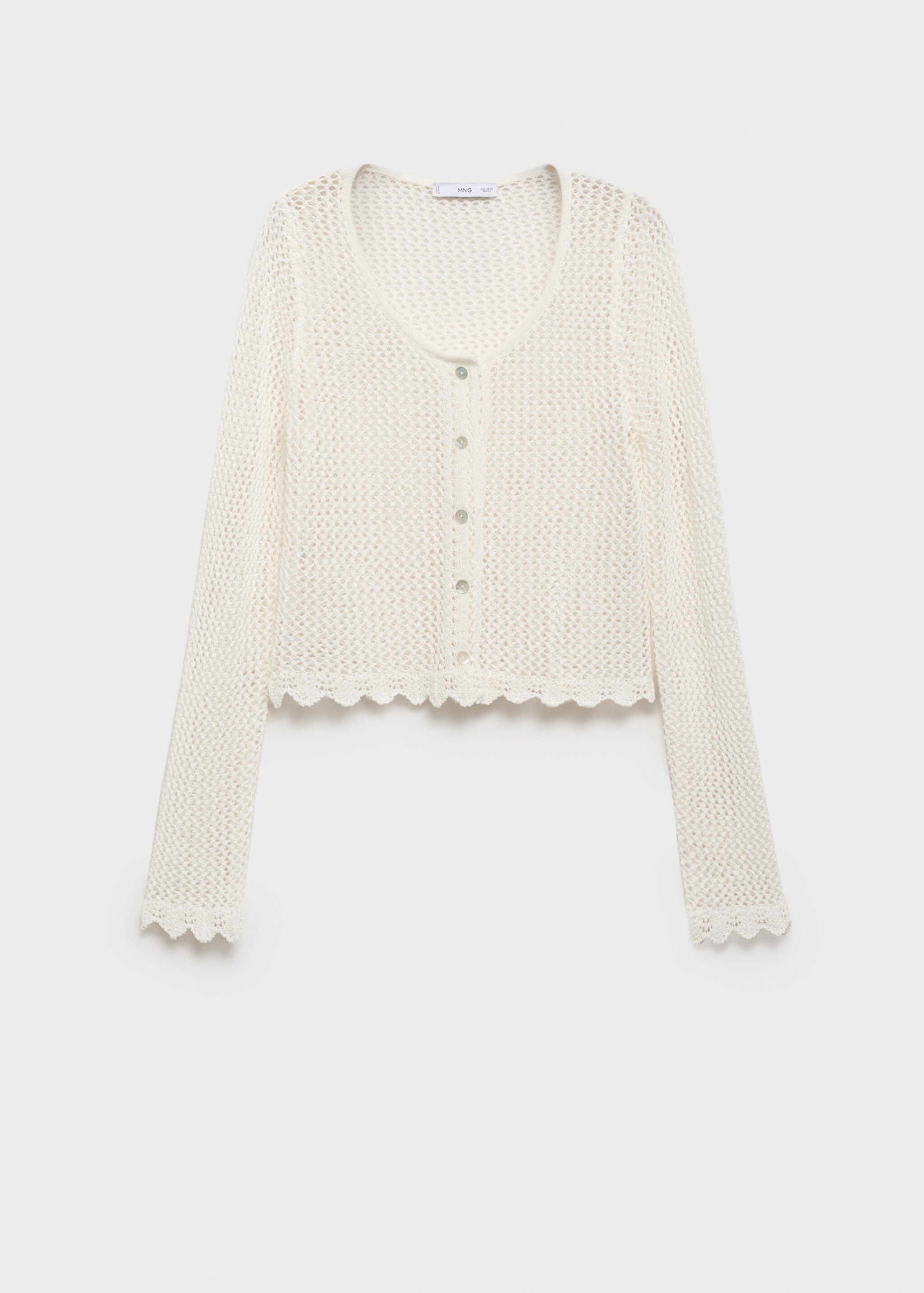 Cardigan de croché com botões - Artigo sem modelo