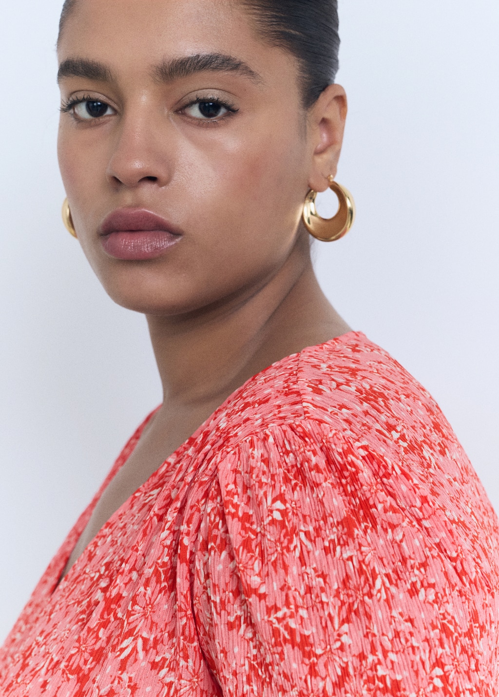 Printed V-neck dress