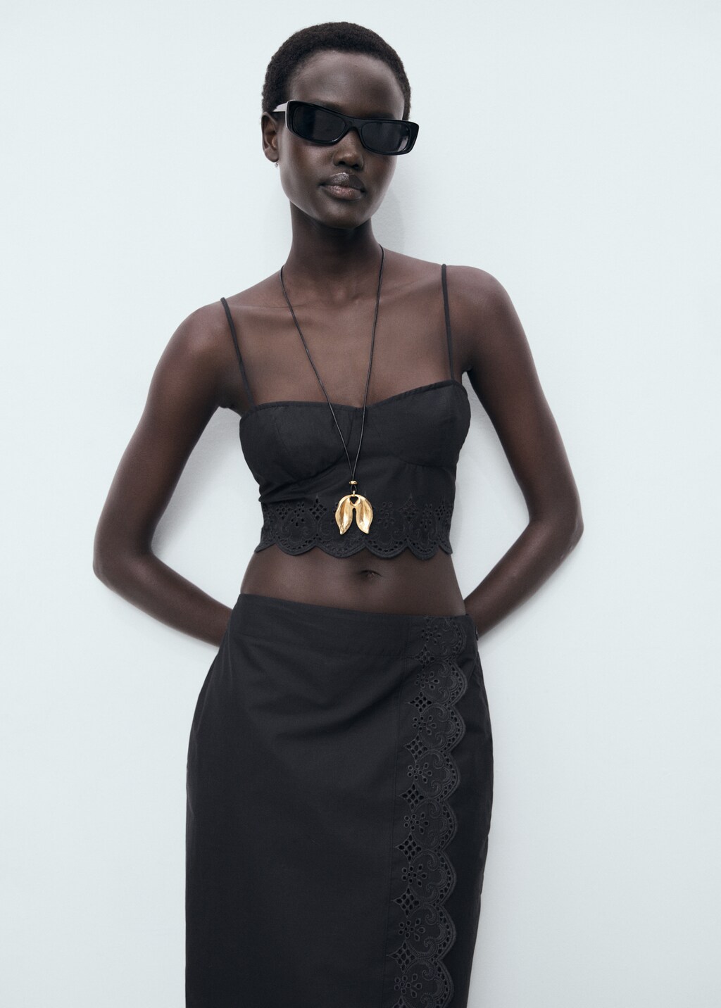 Embroidered crop top