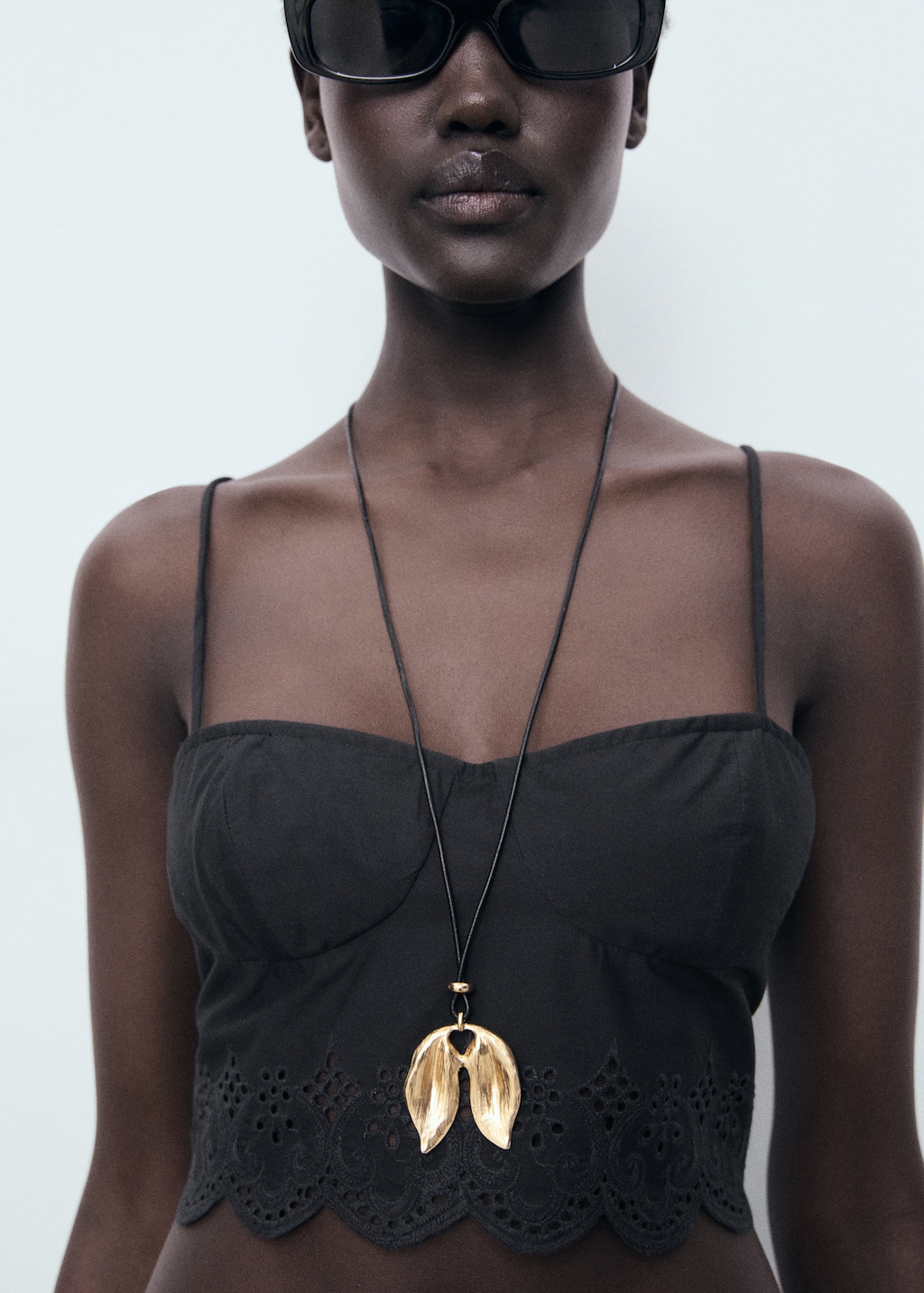 Embroidered crop top