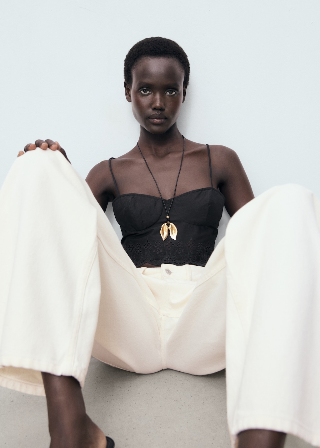 Embroidered crop top