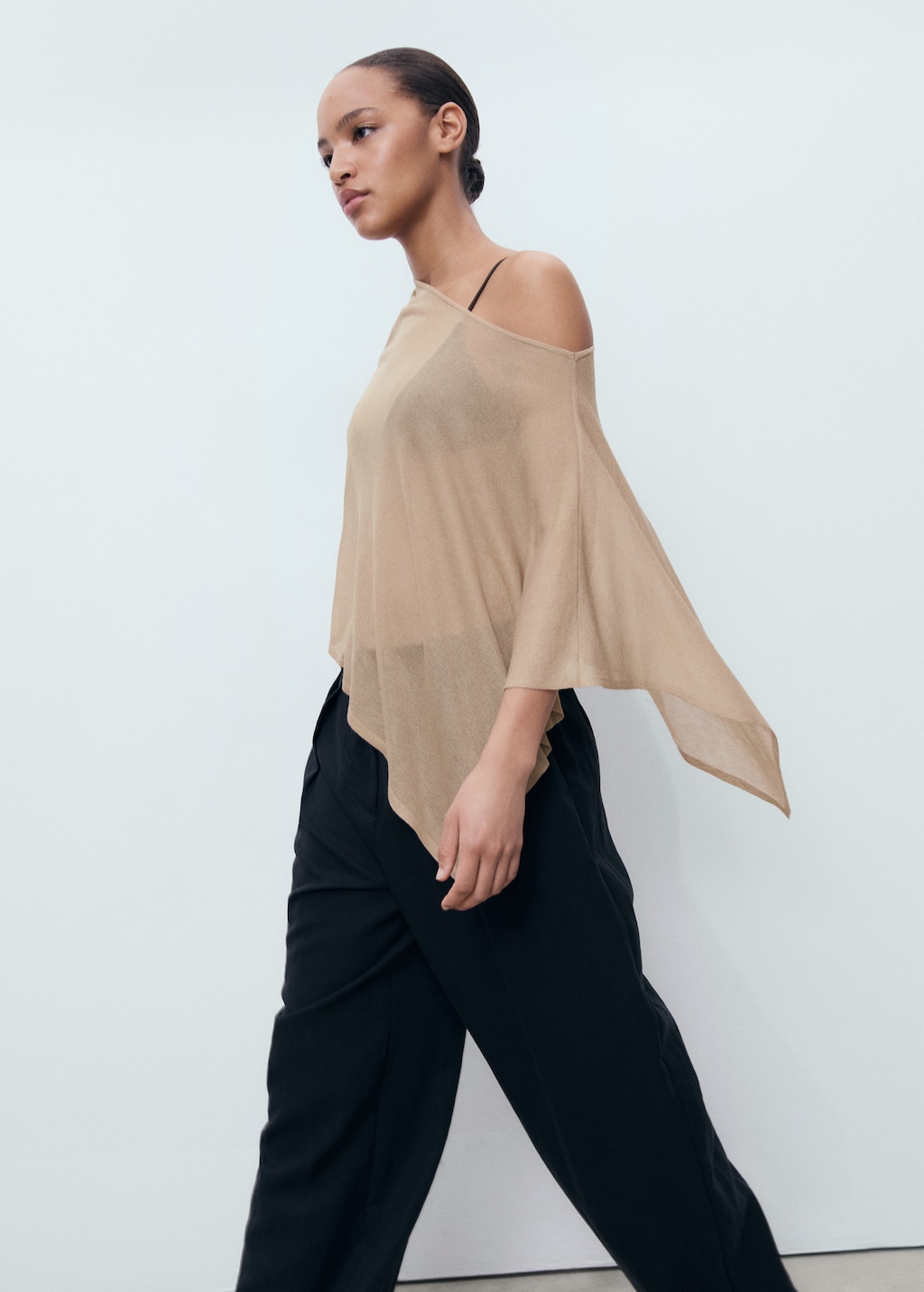 Mango Asymmetrical knitted cape