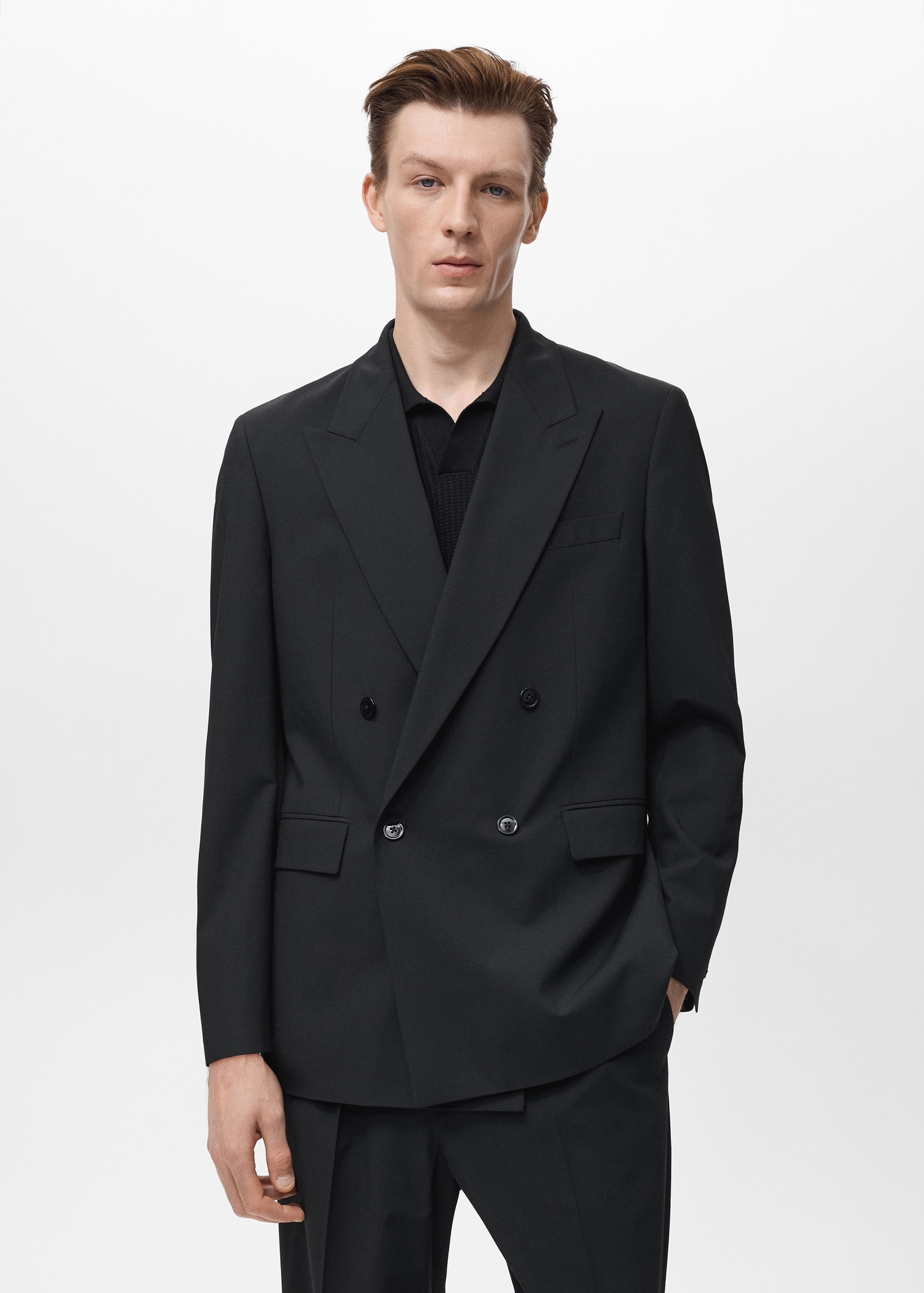 Boston regular-fit double-breasted suit jacket Men MANGO Indonesia