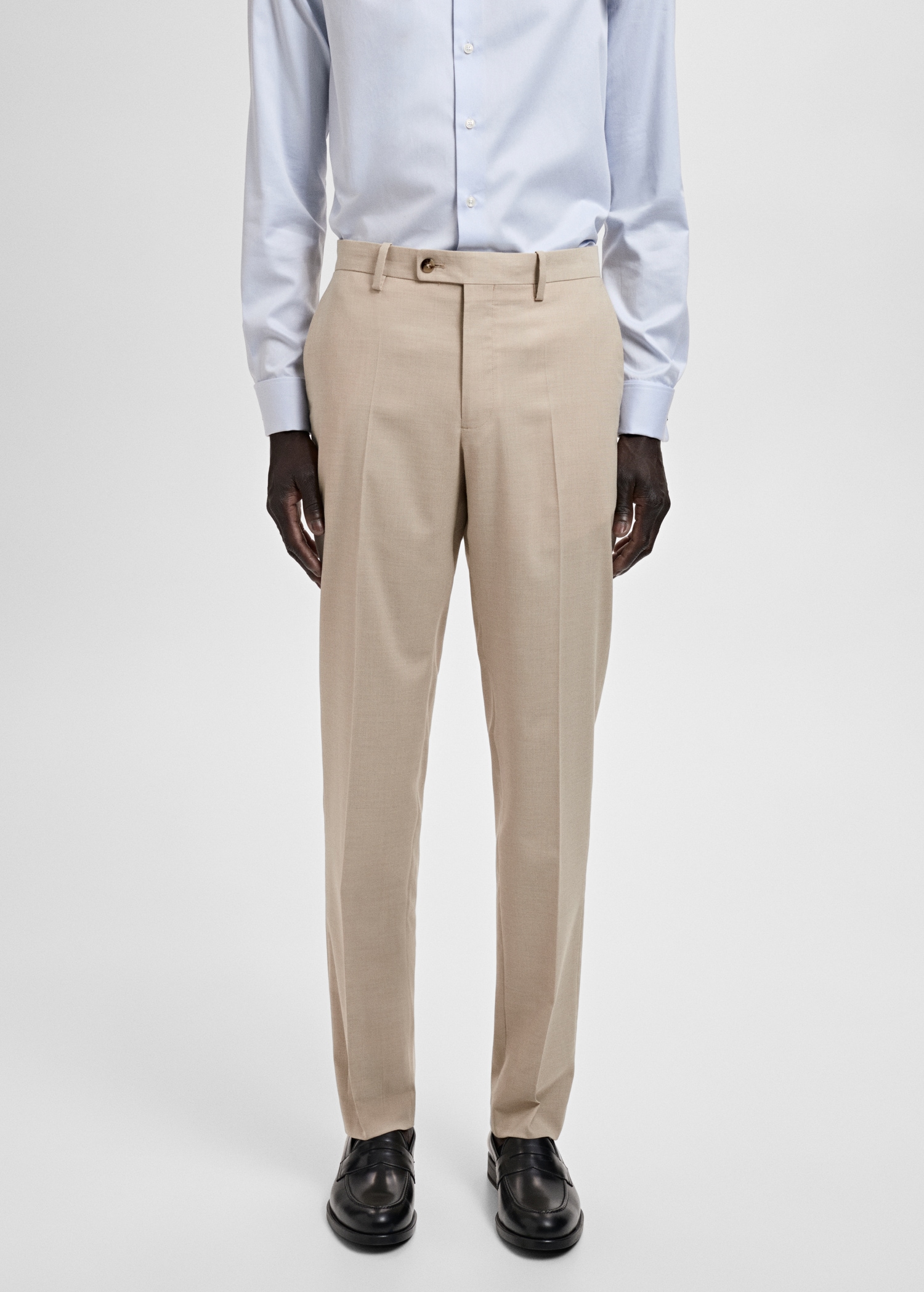 Milan slim-fit suit trousers - Medium plane