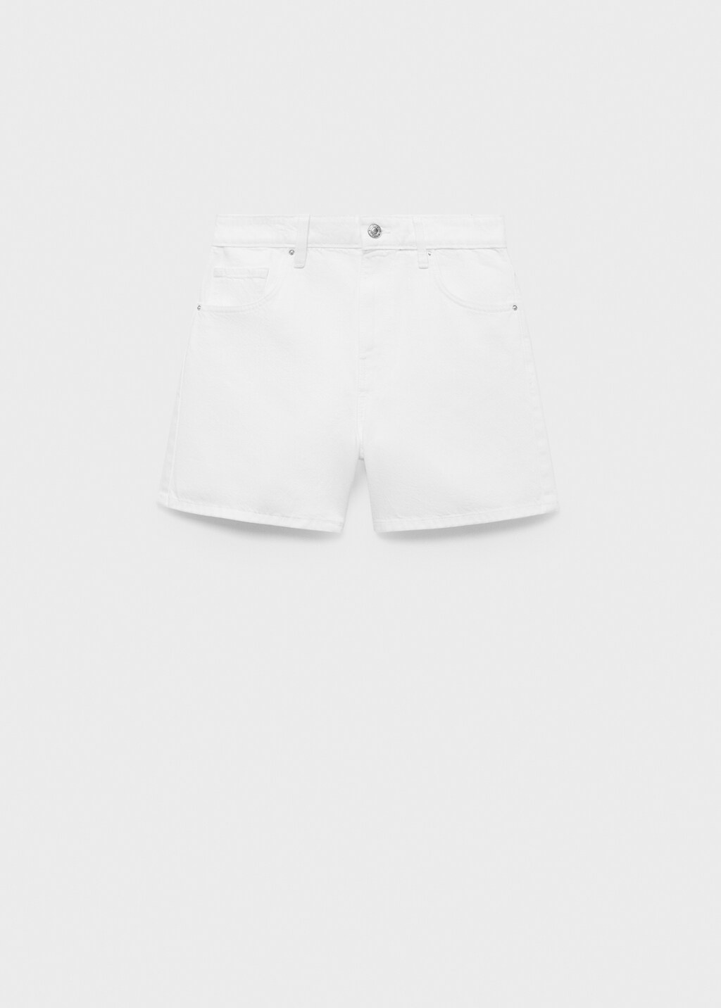 High-waisted straight-fit denim shorts - image 5