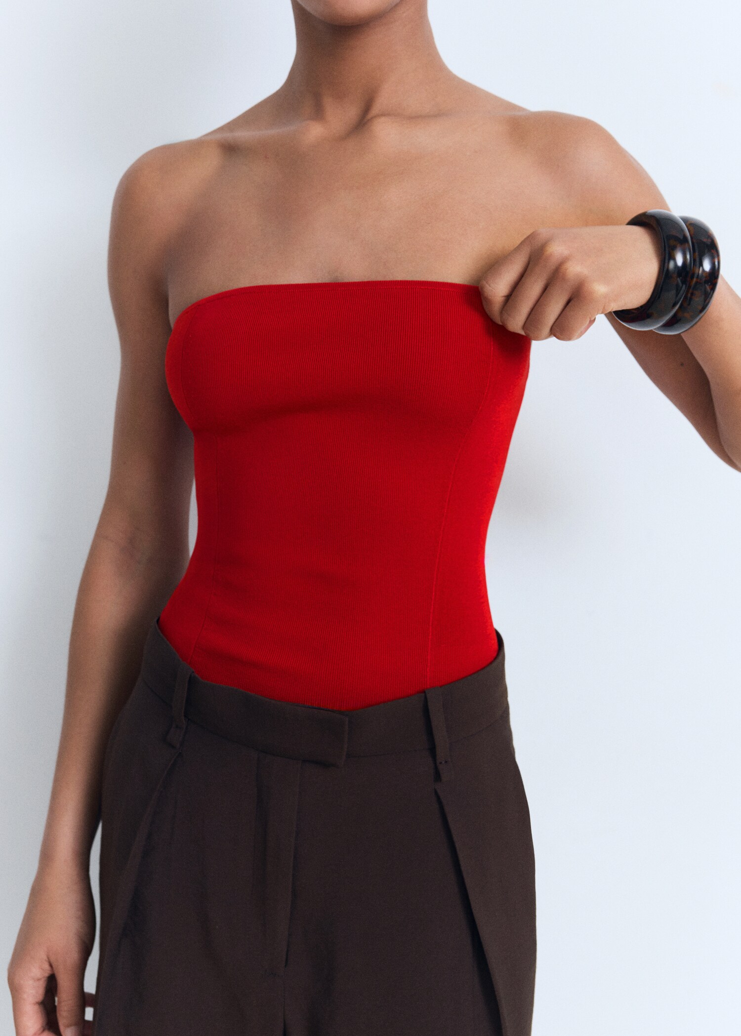 Strapless fitted top - Women | MANGO United Kingdom