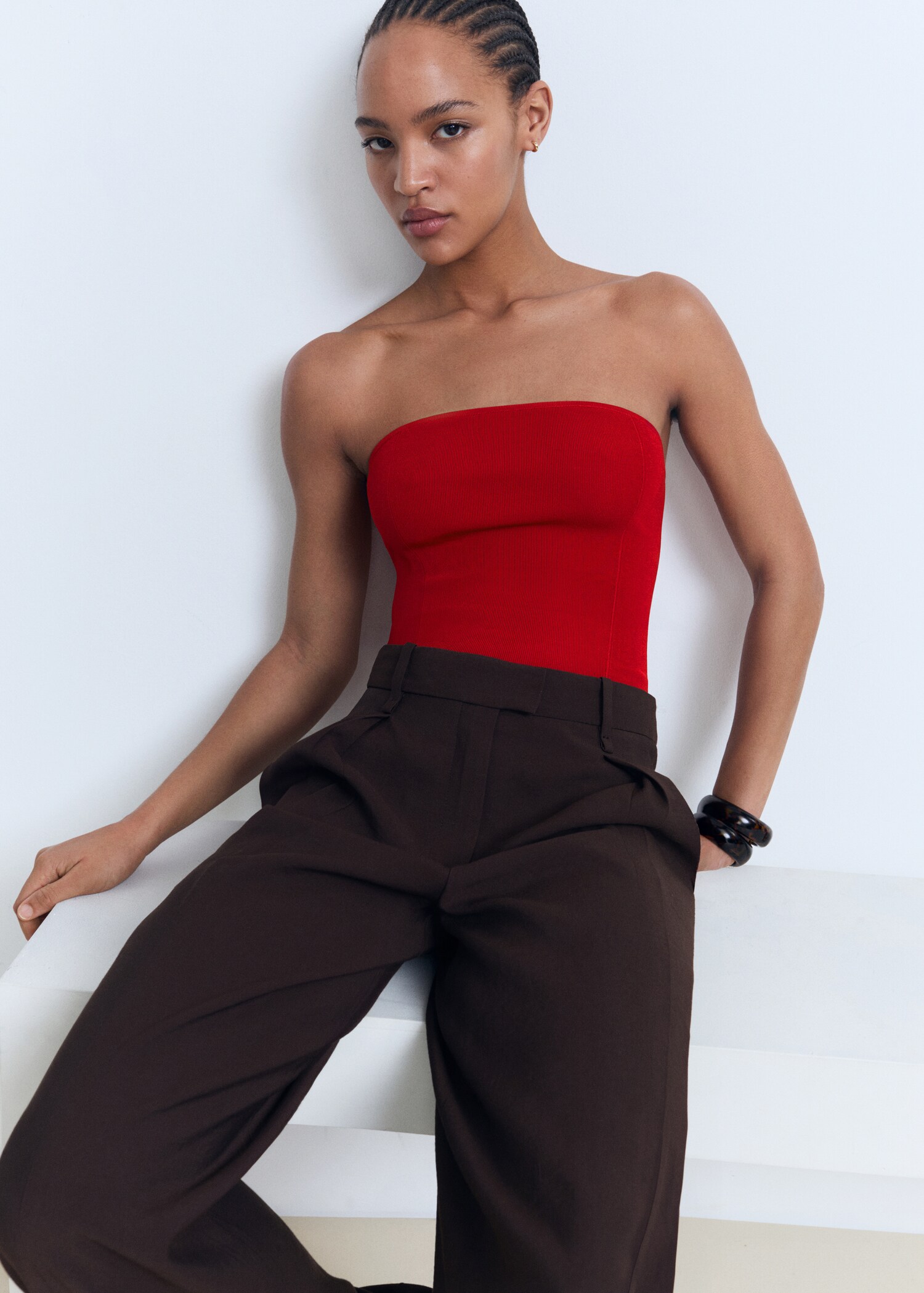 Strapless fitted top - Women | MANGO United Kingdom