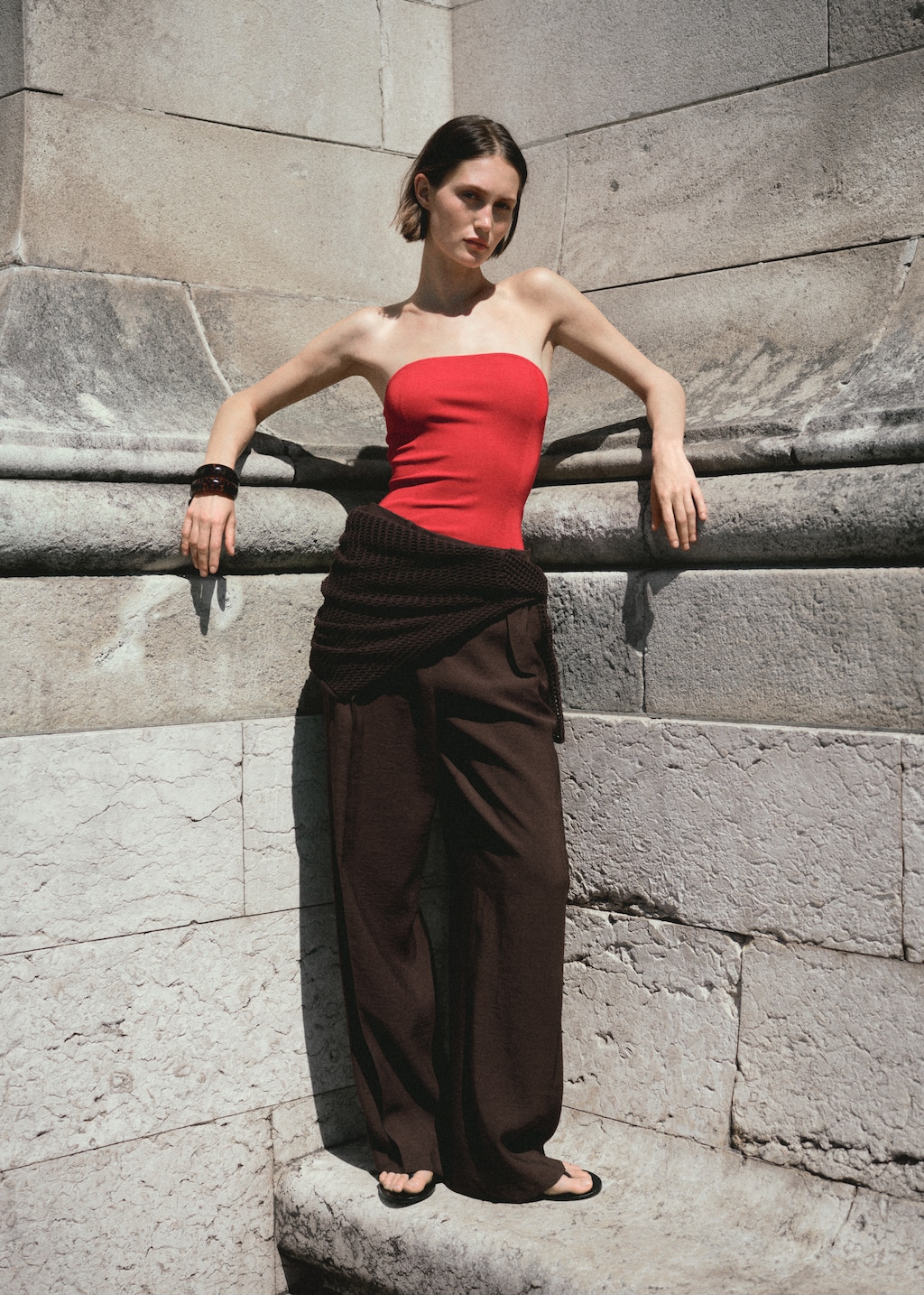 Strapless fitted top