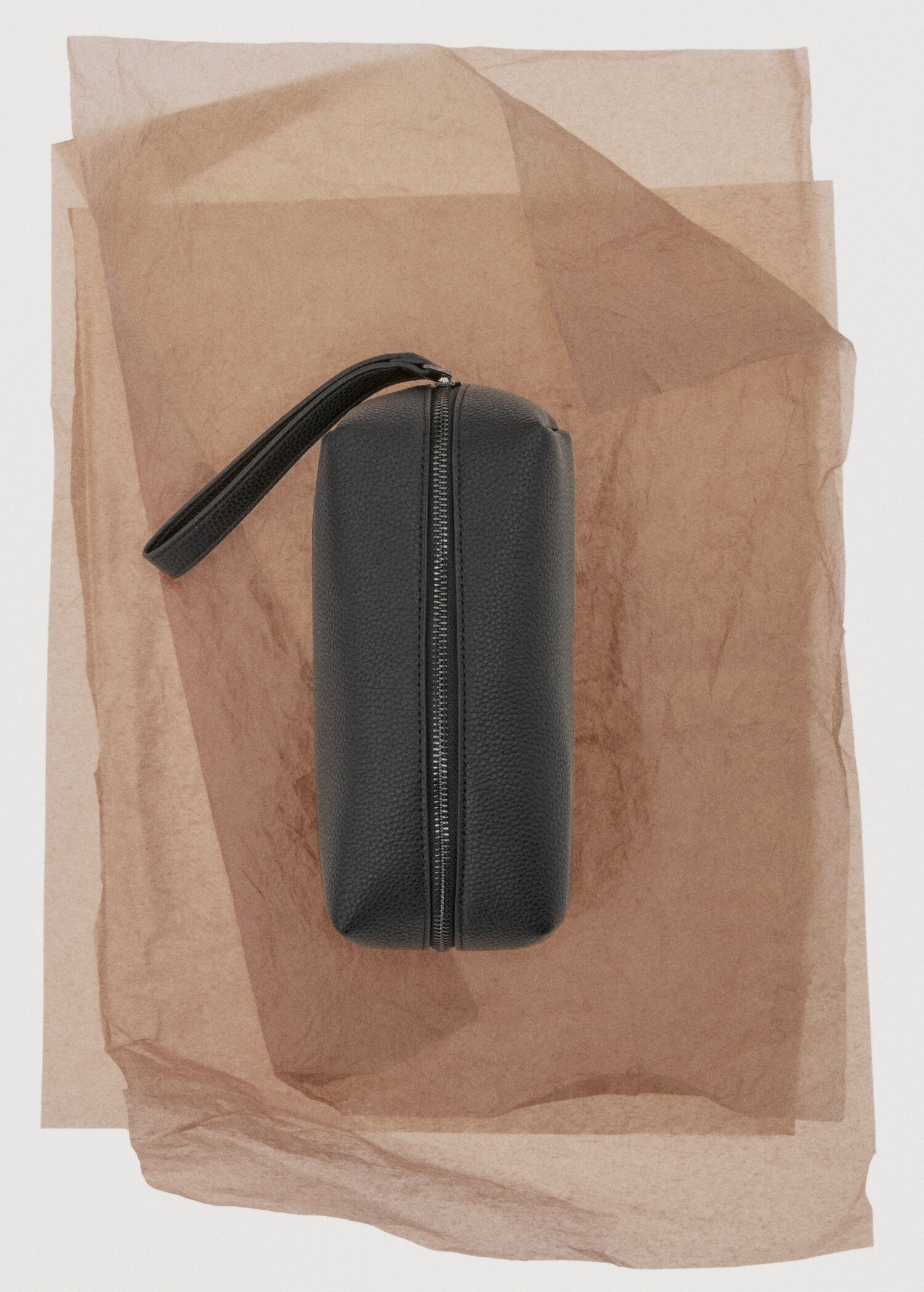 Trousse de toilette effet grainé à poignée contrastante - Détail de l'article 9