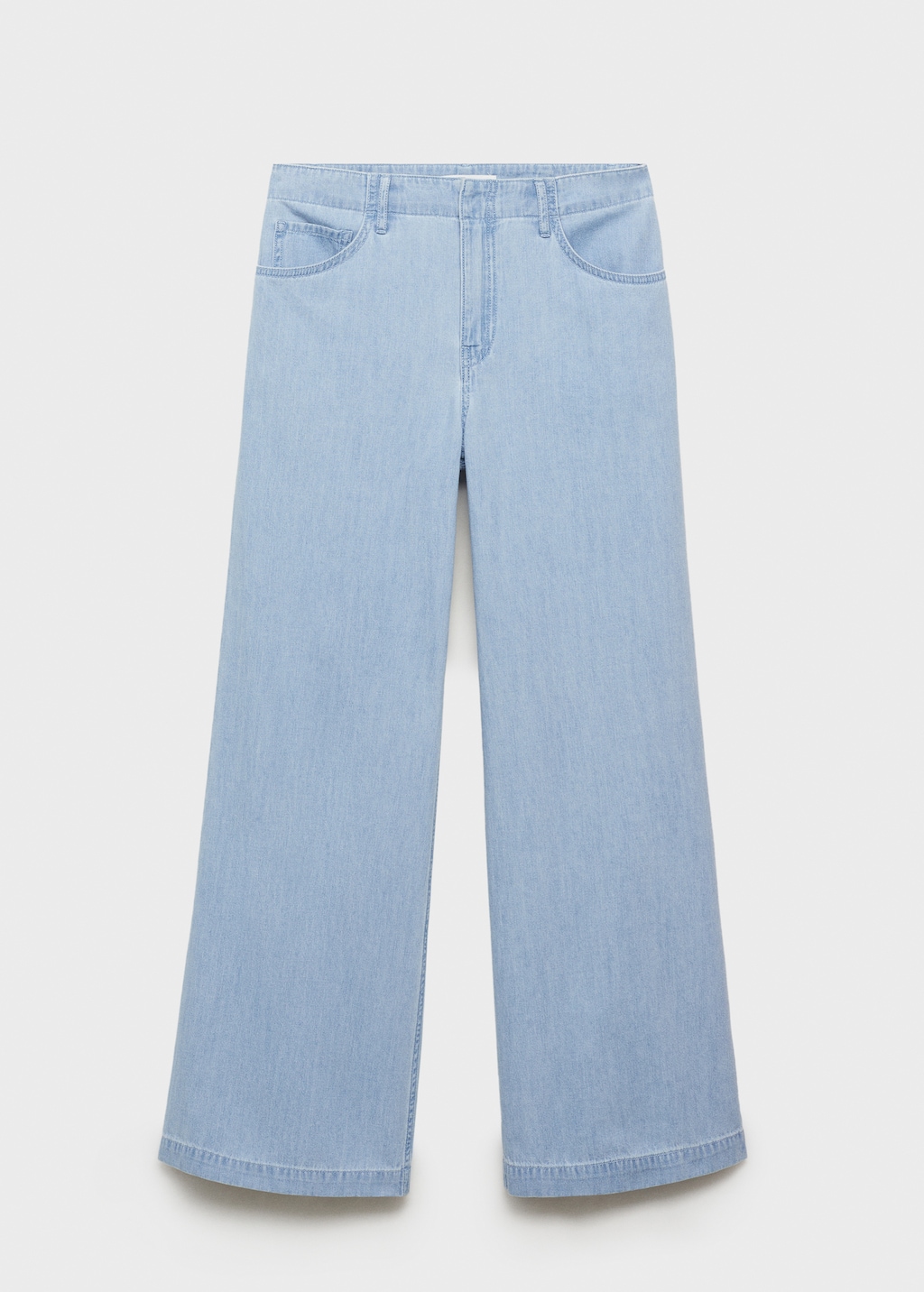 Mid-rise wide leg denim pants - image 4
