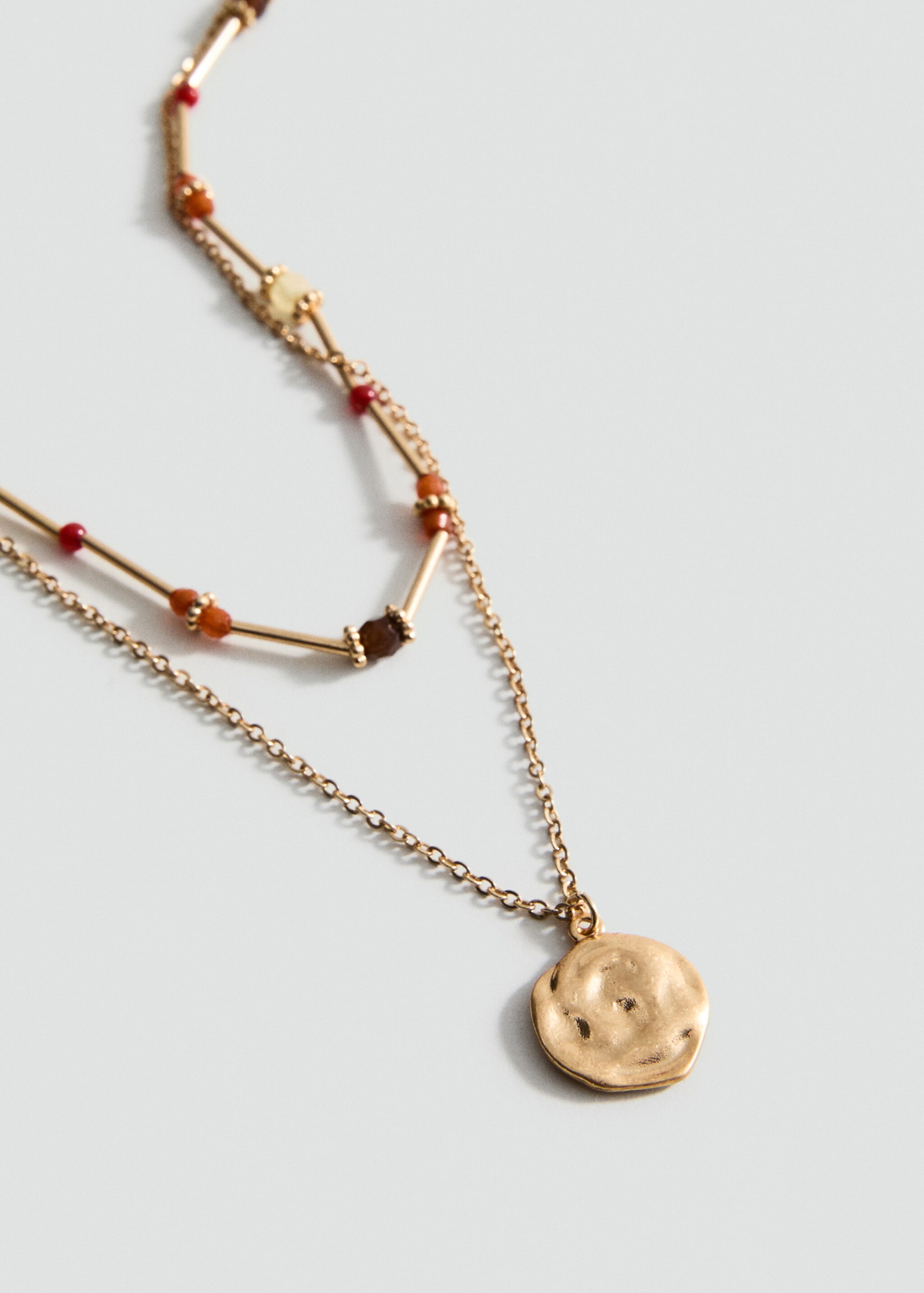 Combined double-pendant necklace - Medium plane