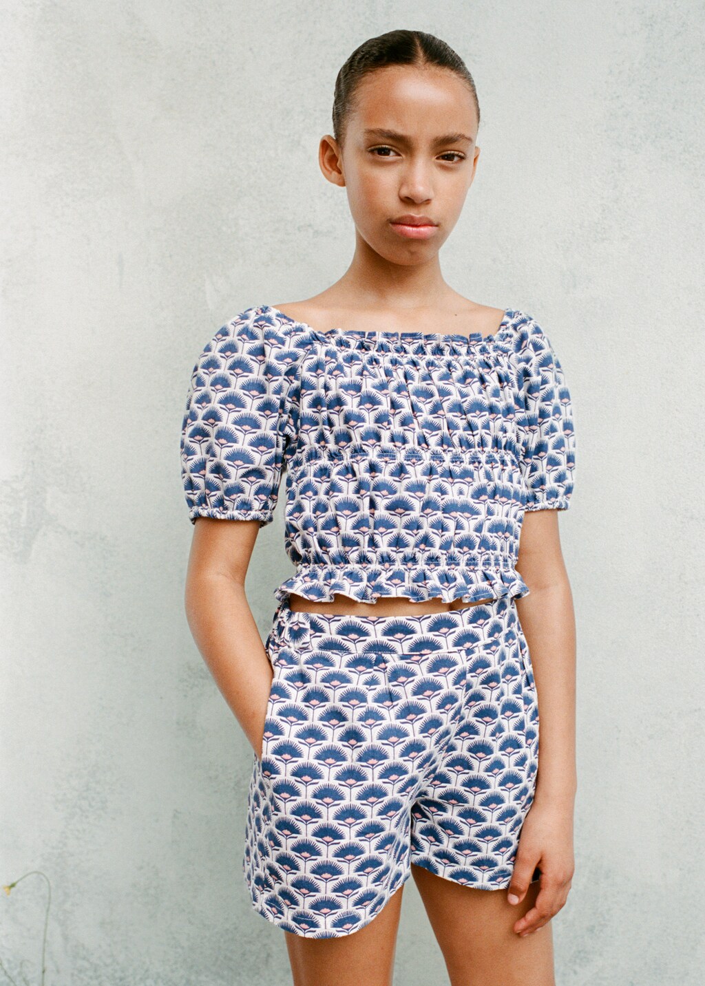 Printed linen shorts - Kids | MANGO USA