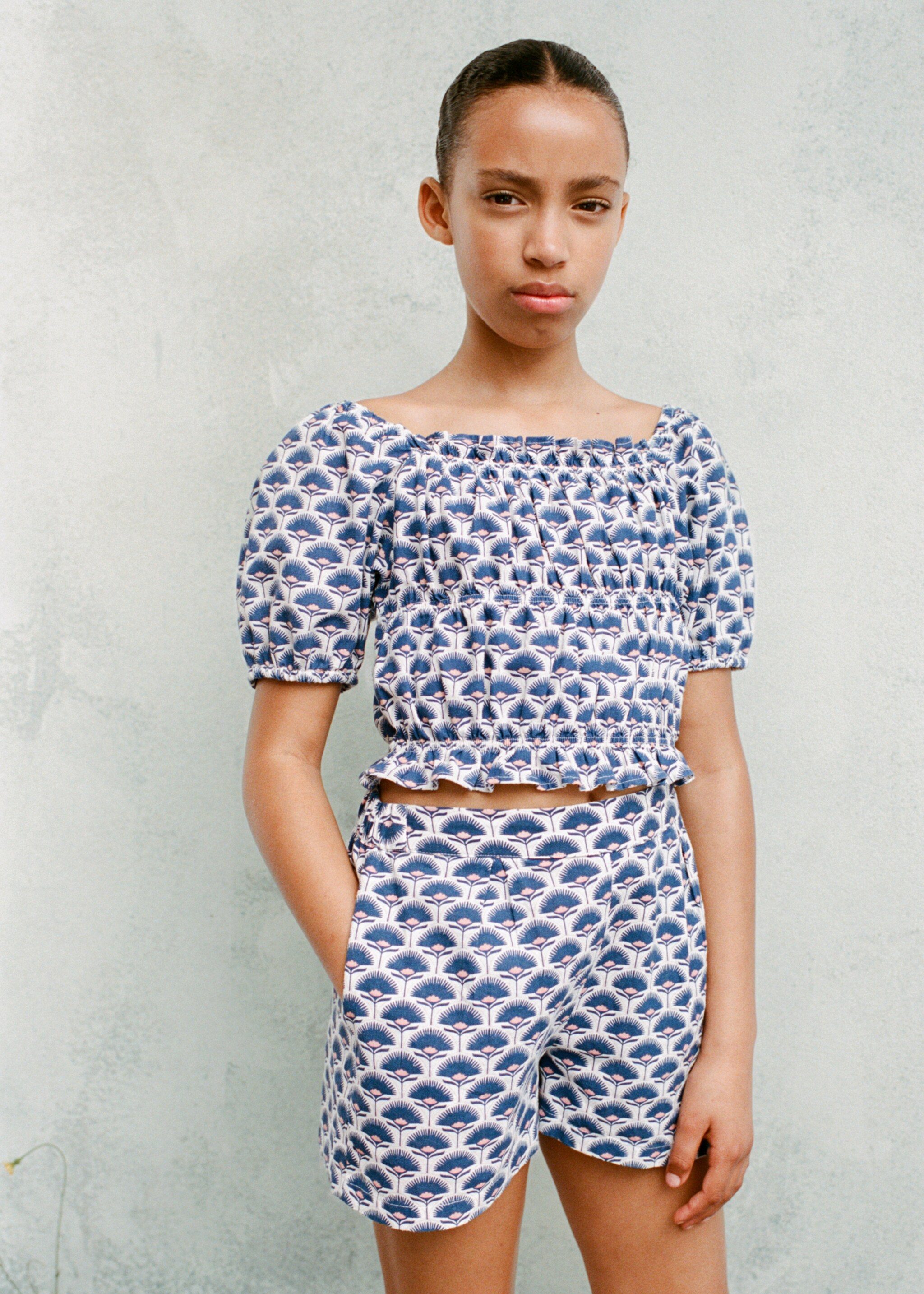 Printed linen shorts - Details of the article 5