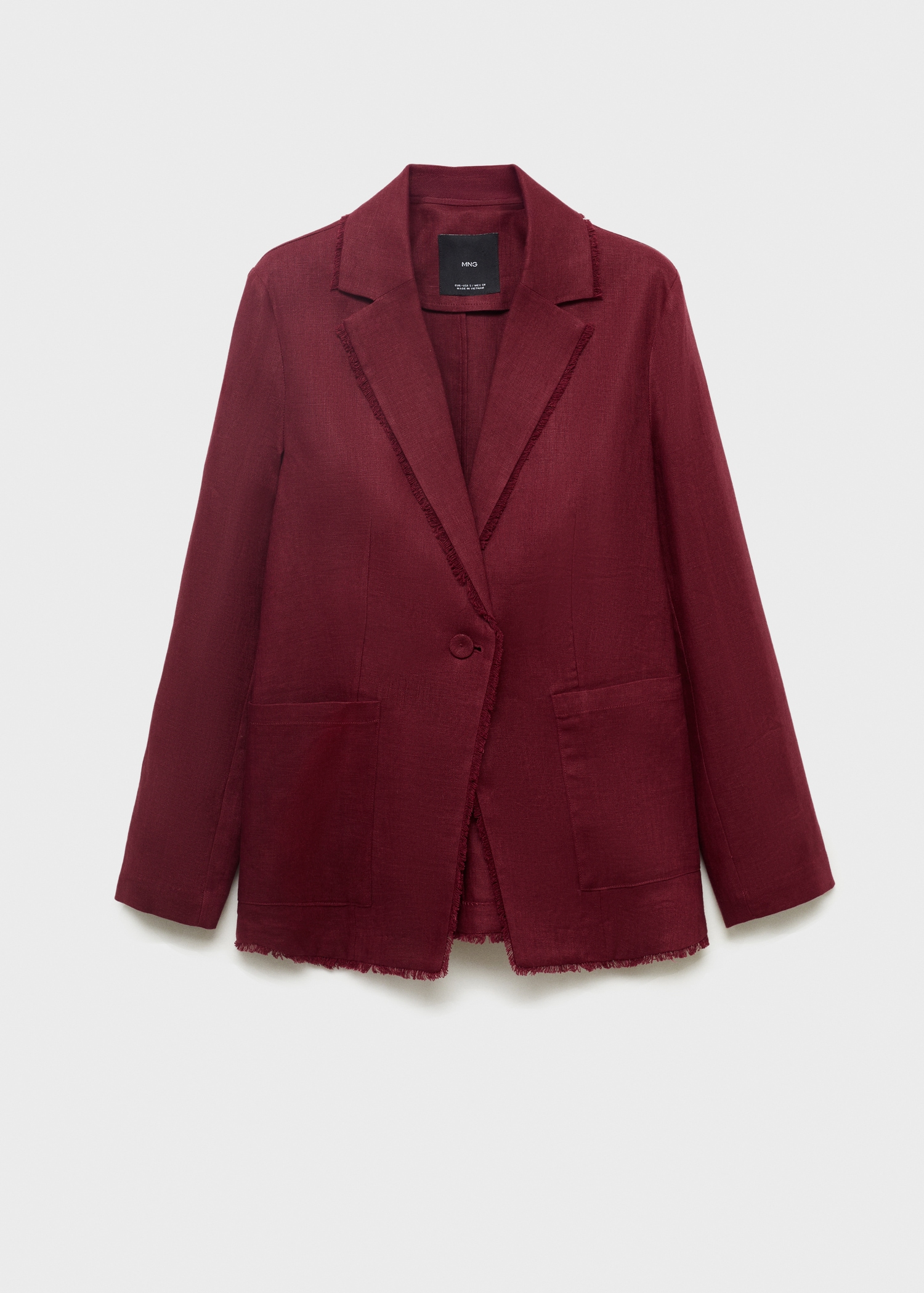 Linen suit jacket with frayed ends - Article without model