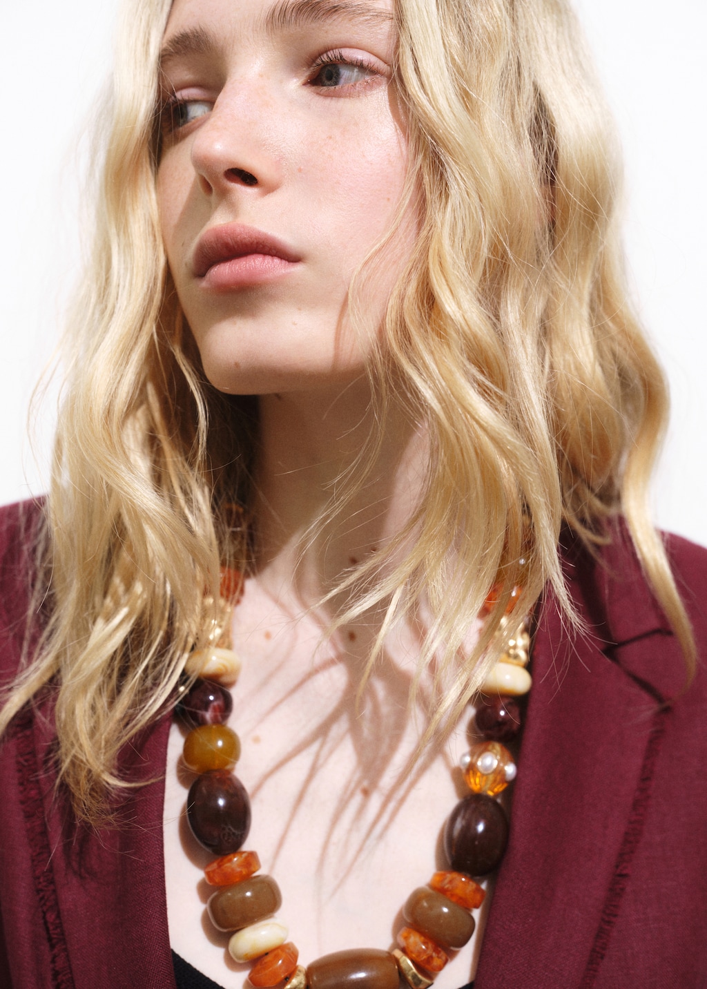 Linen suit blazer with frayed ends