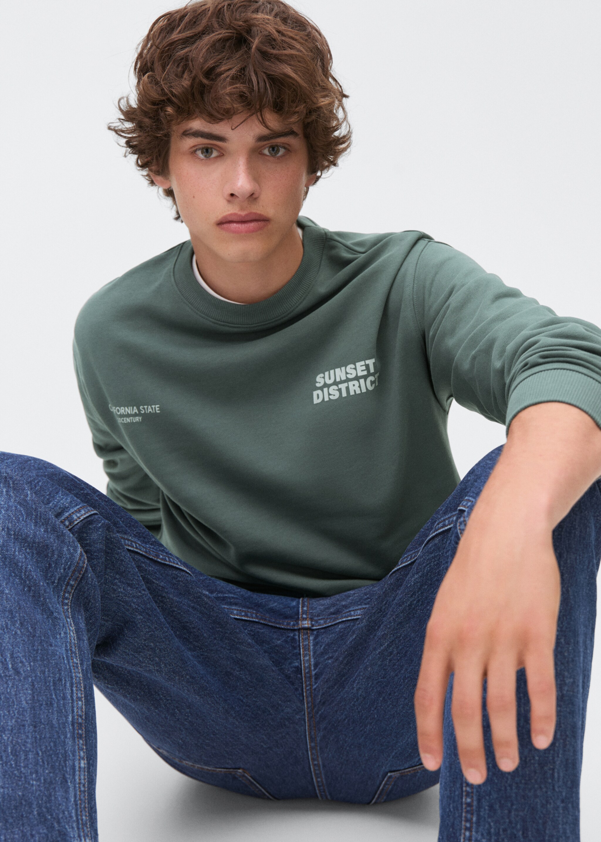 Baumwoll-Sweatshirt mit kombiniertem Printmuster - Detail des Artikels 2
