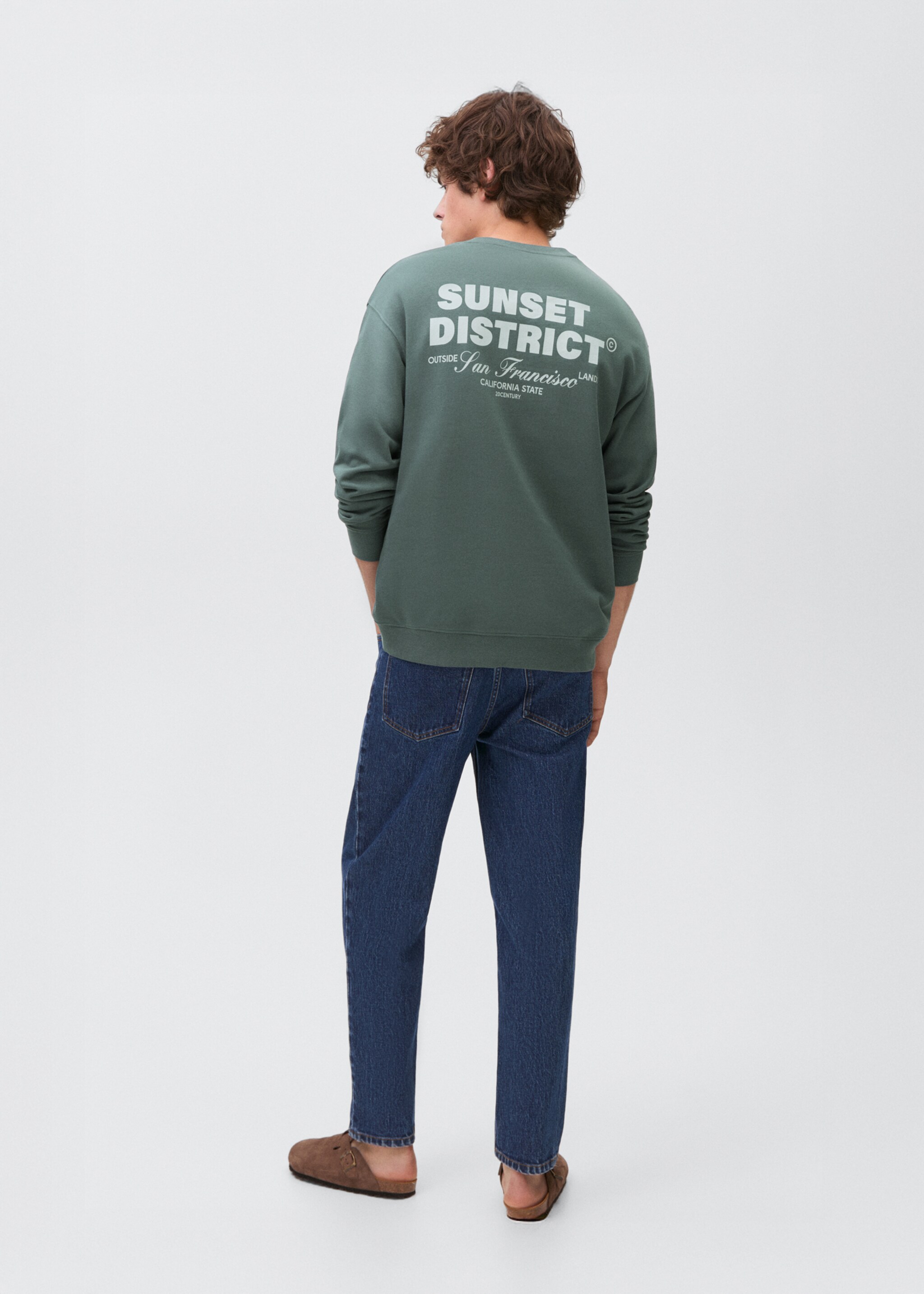Baumwoll-Sweatshirt mit kombiniertem Printmuster - Rückseite des Artikels