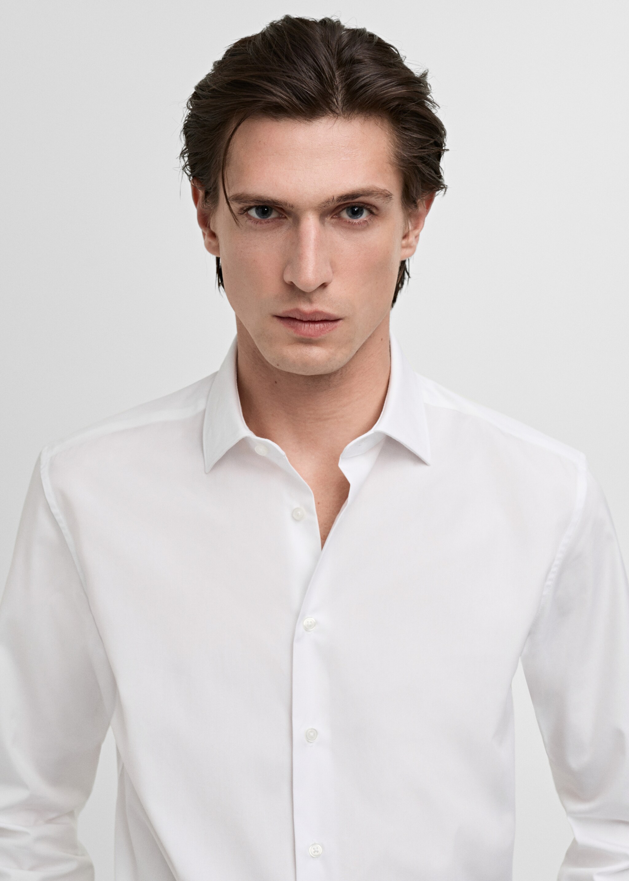 Camisa de fato de algodão e popelina slim fit - Pormenor do artigo 1