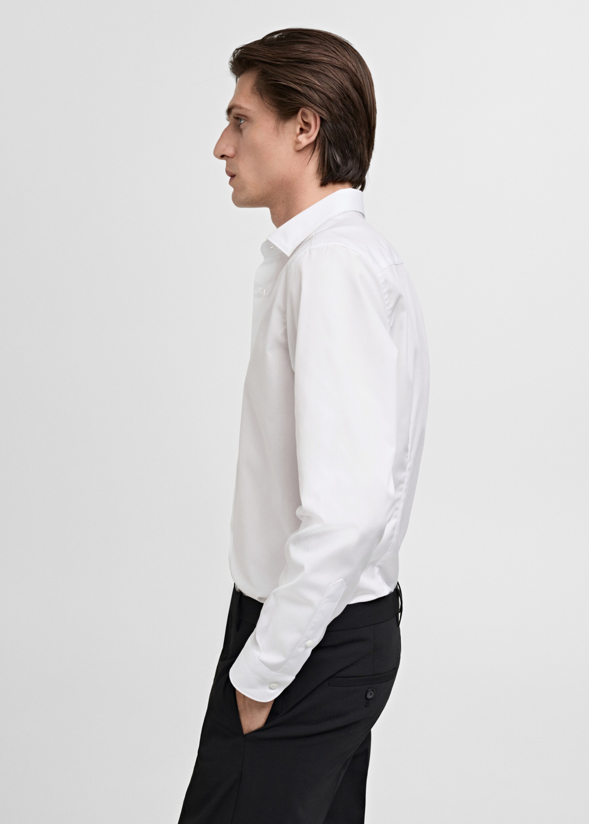 Camisa de fato de algodão e popelina slim fit - Pormenor do artigo 2