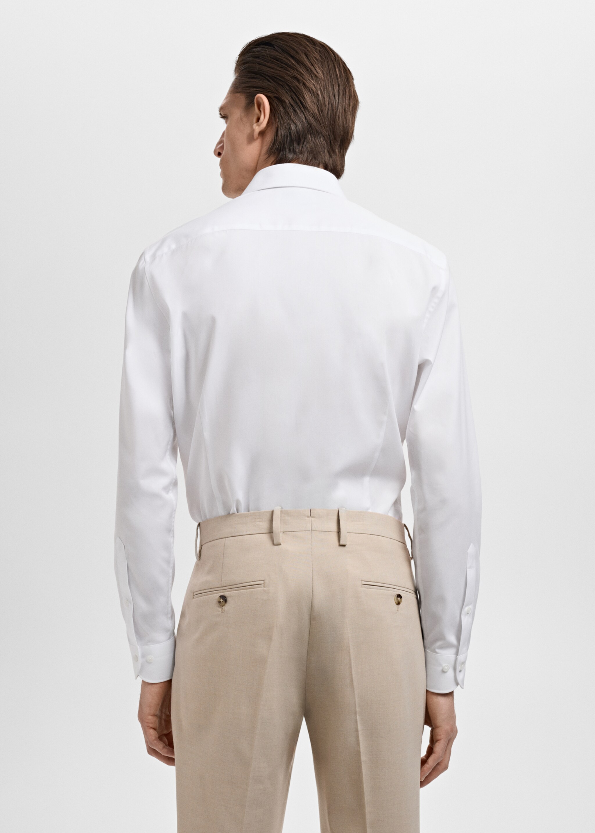 Camisa de fato de algodão e popelina slim fit - Verso do artigo