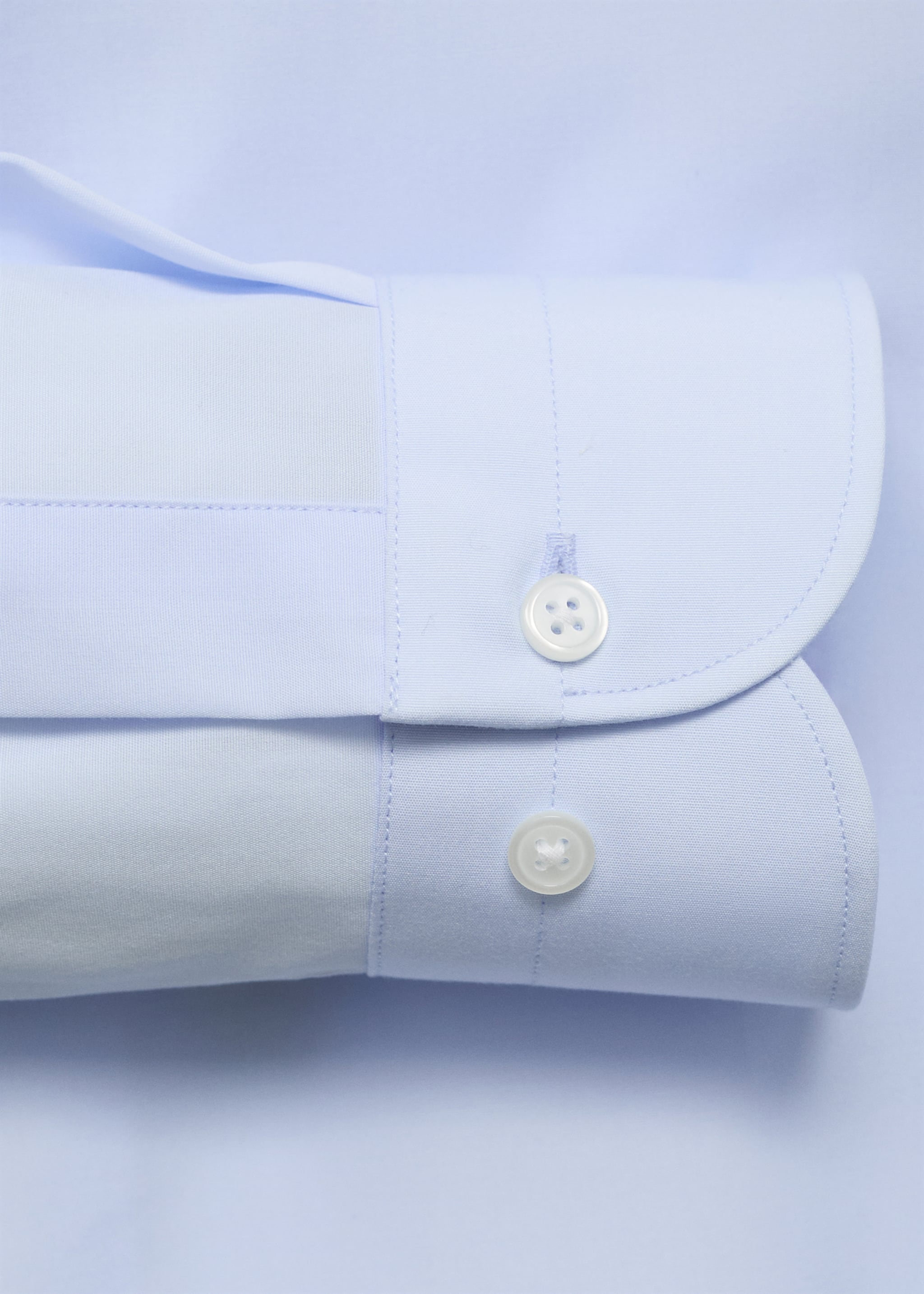 Slim-fit cotton poplin suit shirt - Details of the article 0
