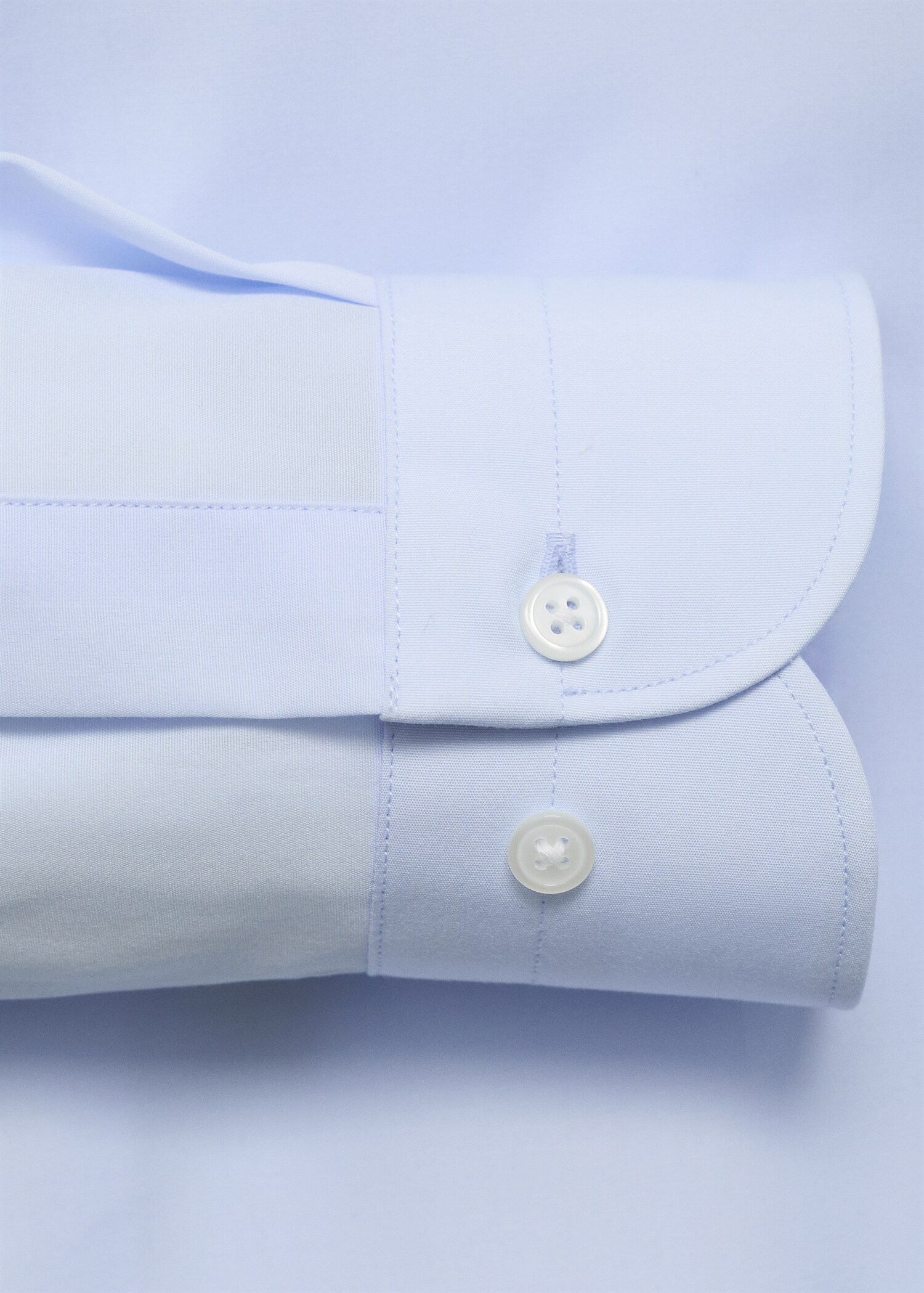 Slim-fit cotton poplin suit shirt - Details of the article 0