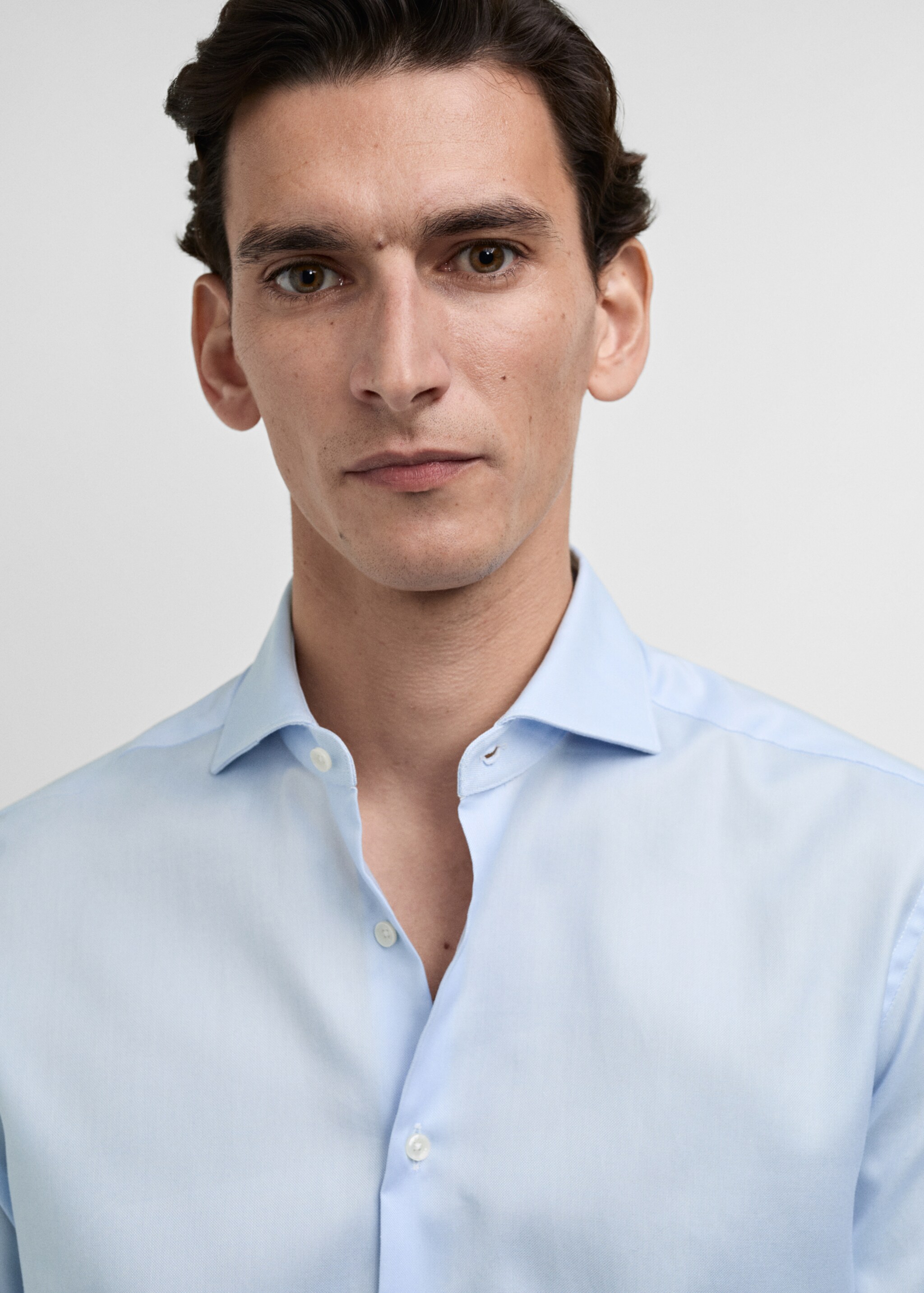 Camisa traje slim fit algodón popelín - Detalle del artículo 1