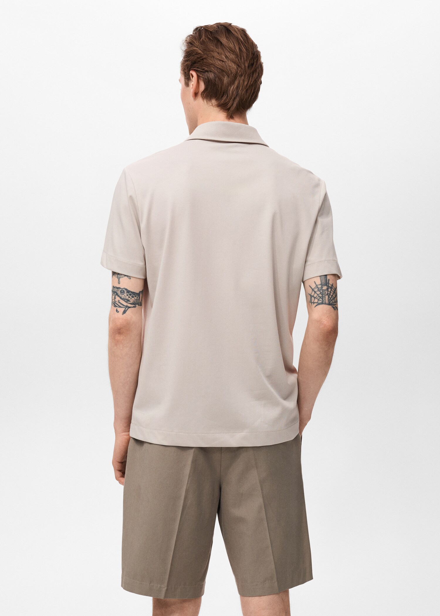 Zip neck polo shirt - Reverse of the article