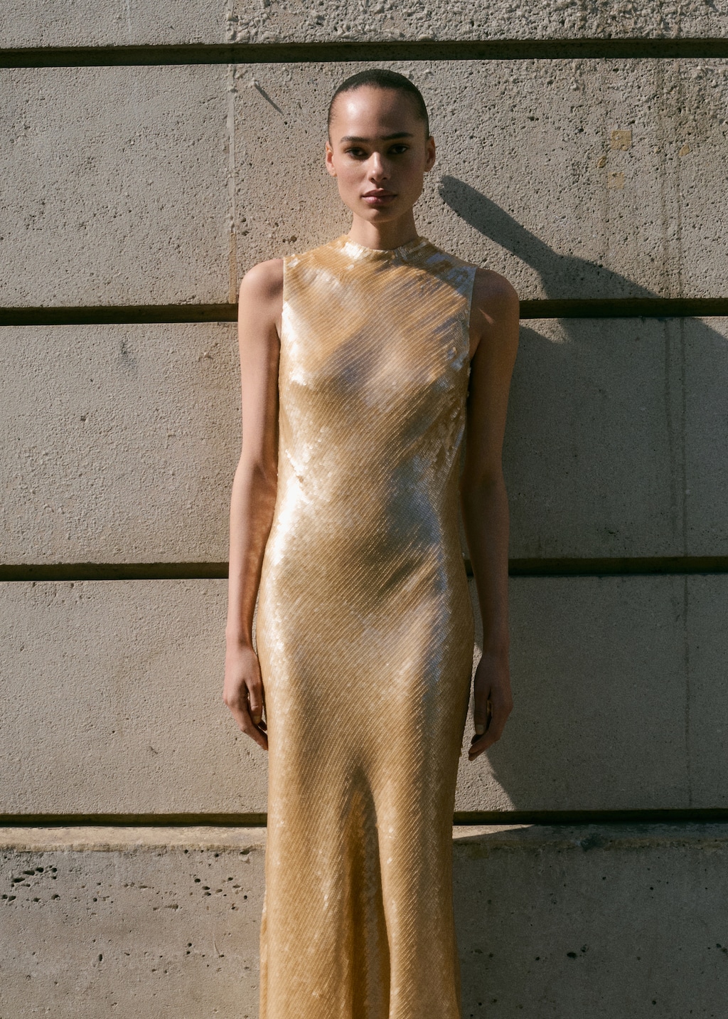 Scoop-back sequin dress