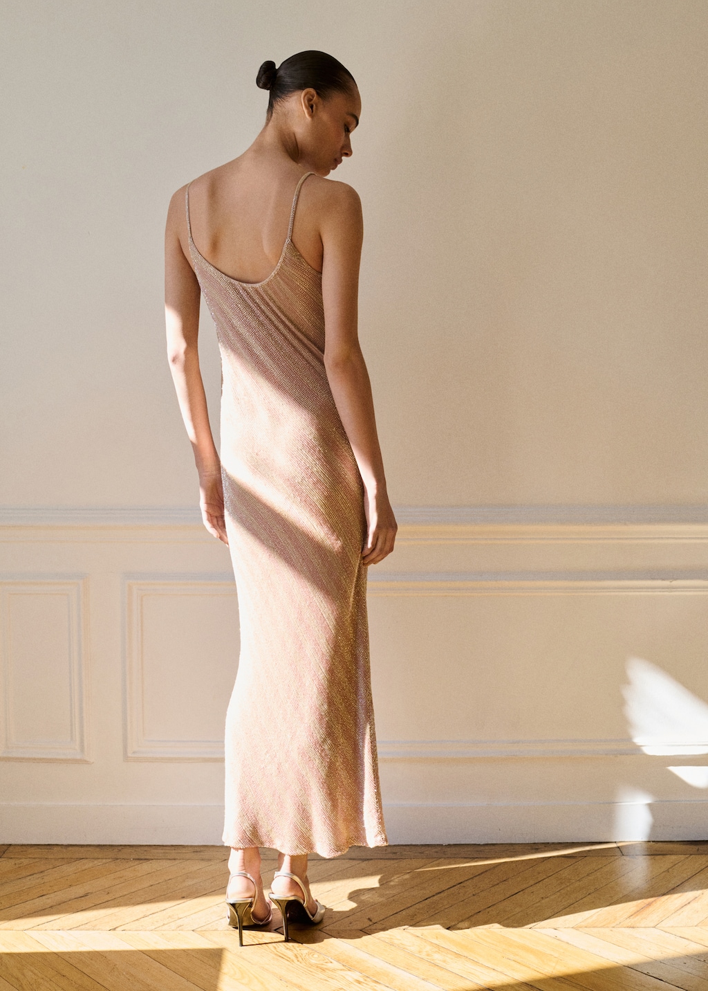 Scoop-back sequin dress