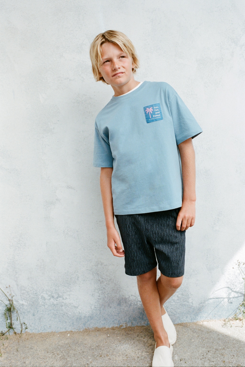 Printed cotton bermuda shorts