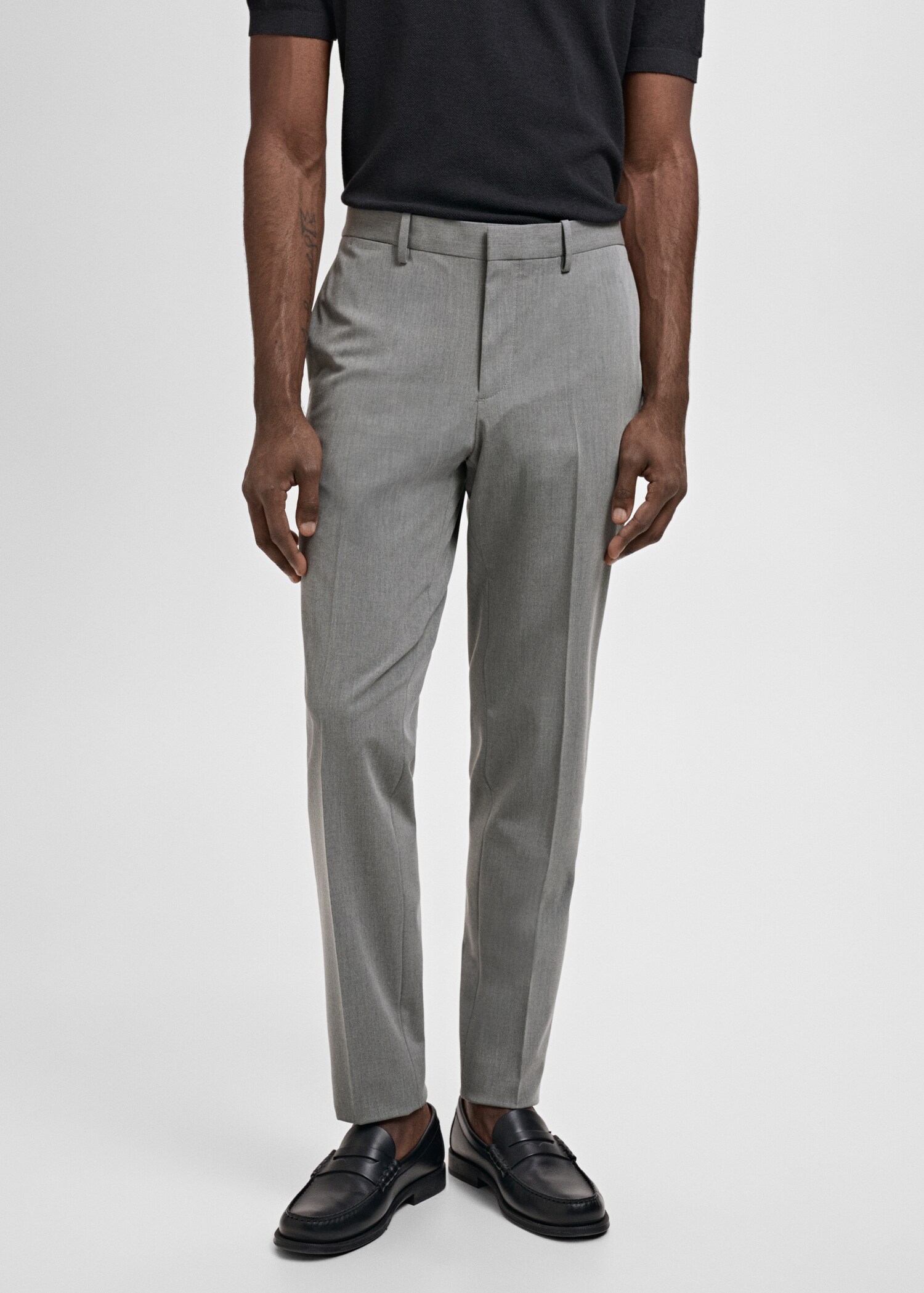 Super Slim Fit-Anzughose aus Stretchstoff - Mittlere Ansicht